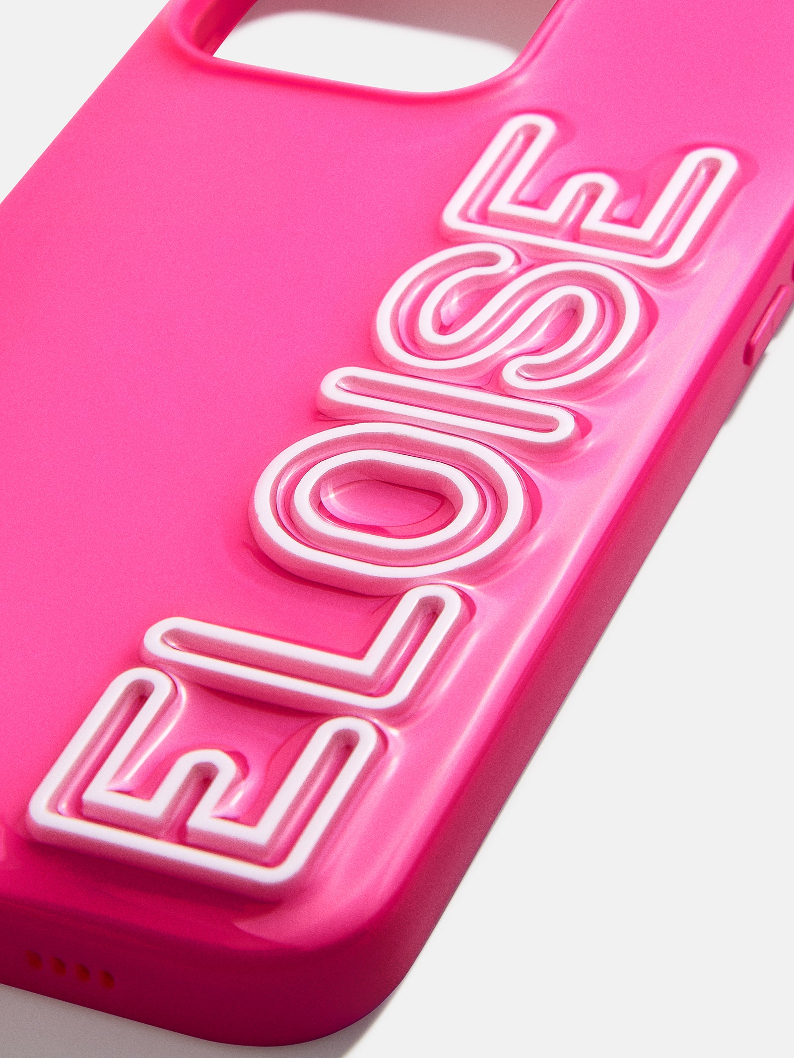 Premium Custom iPhone Case - Hot Pink & White | Personalized 3D Design