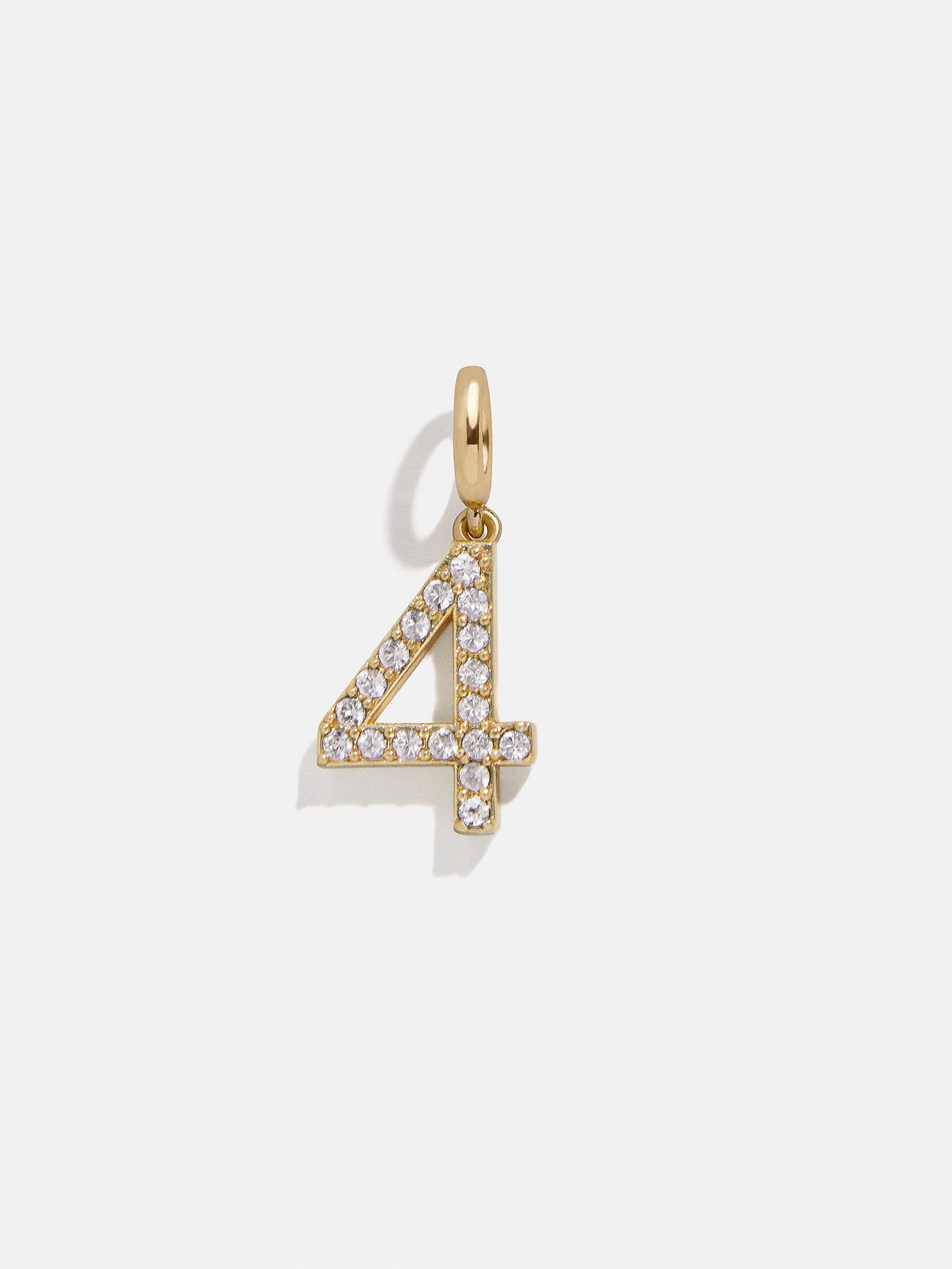 Premium Pavé Number Cluster Charm - 4 | Modern Layering Essential