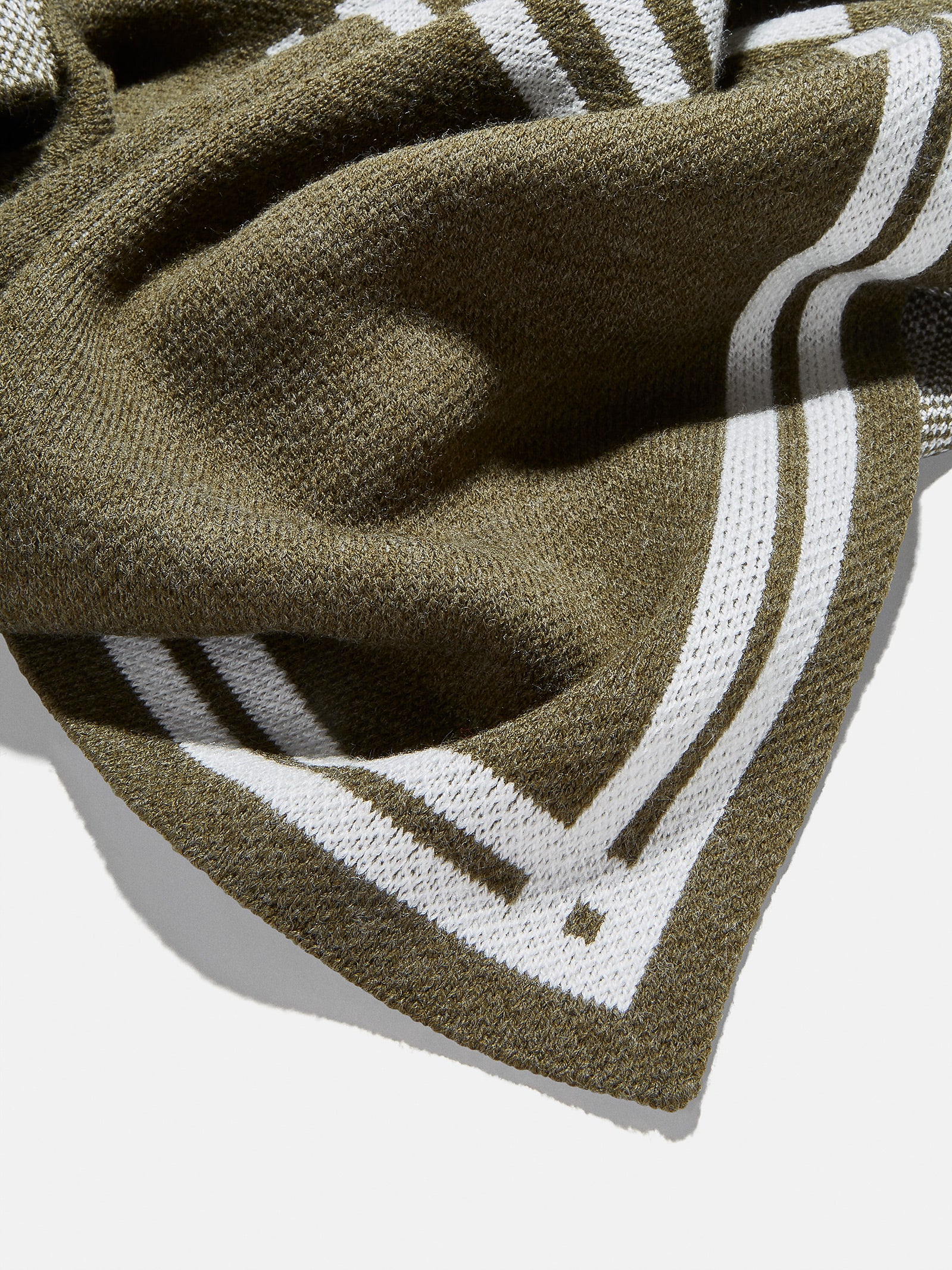 Premium Personalized Stripes Blanket - Natural / Olive