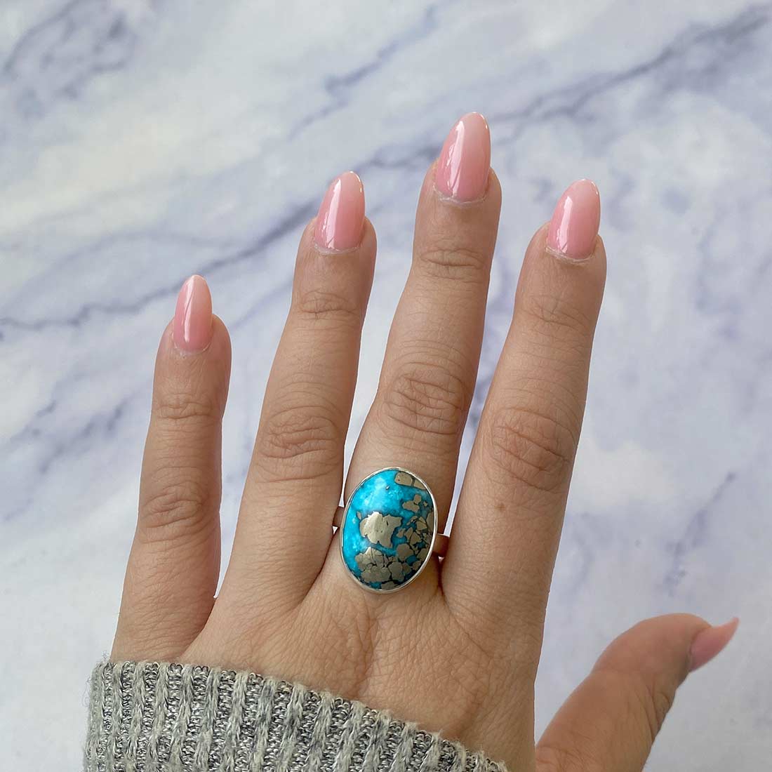 Premium Turquoise Adjustable Statement Ring - TRQ-R-201