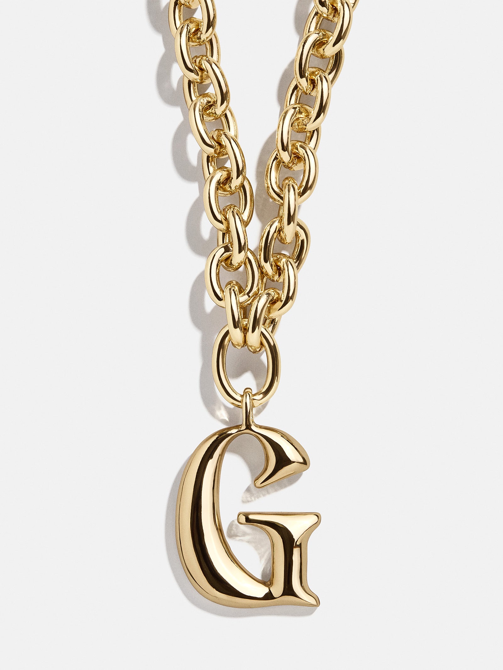 Premium Chunky Charm Initial Necklace - Gold