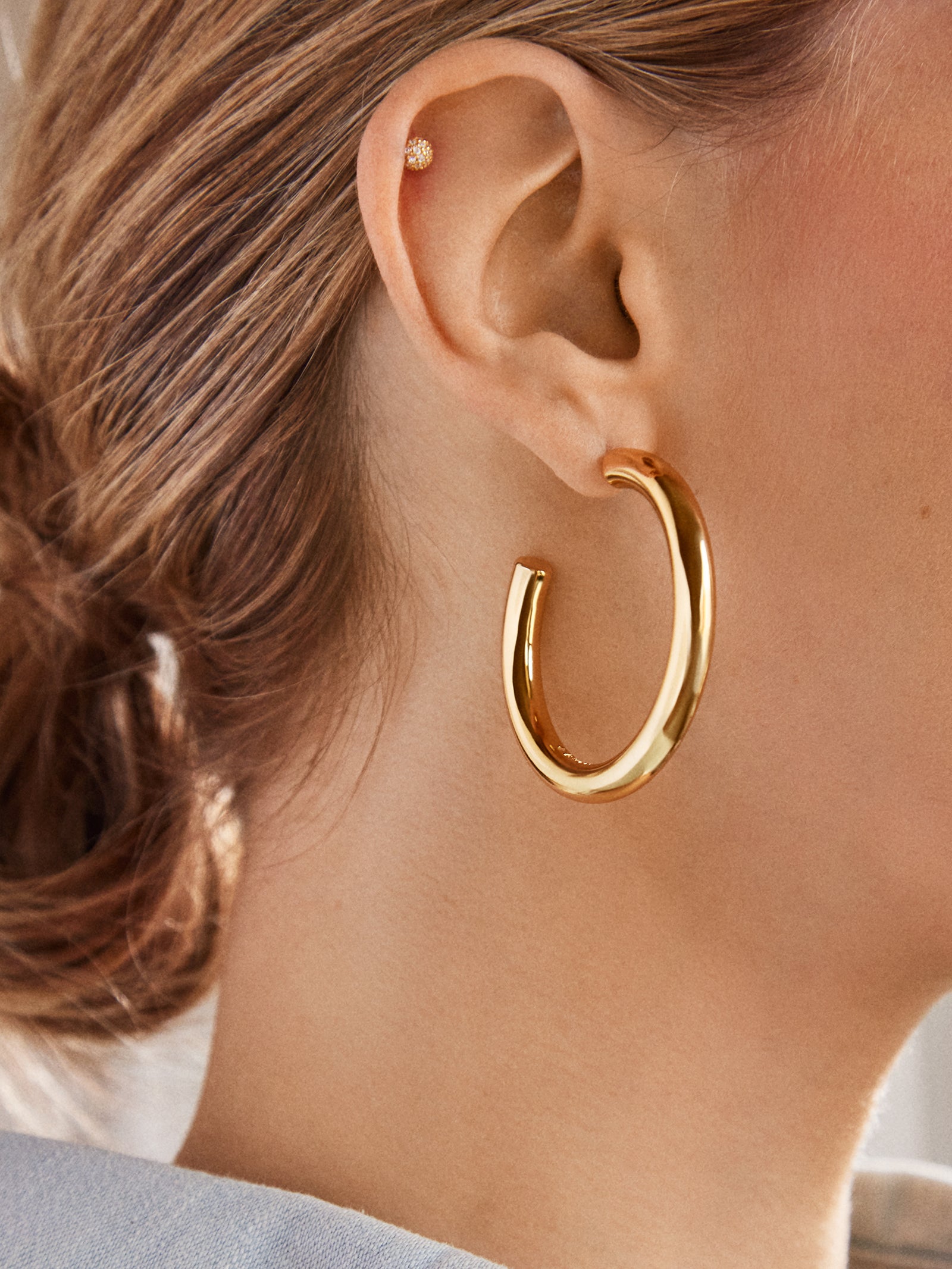 Premium Dalilah Hoop Earrings - 46MM Gold Statement Piece