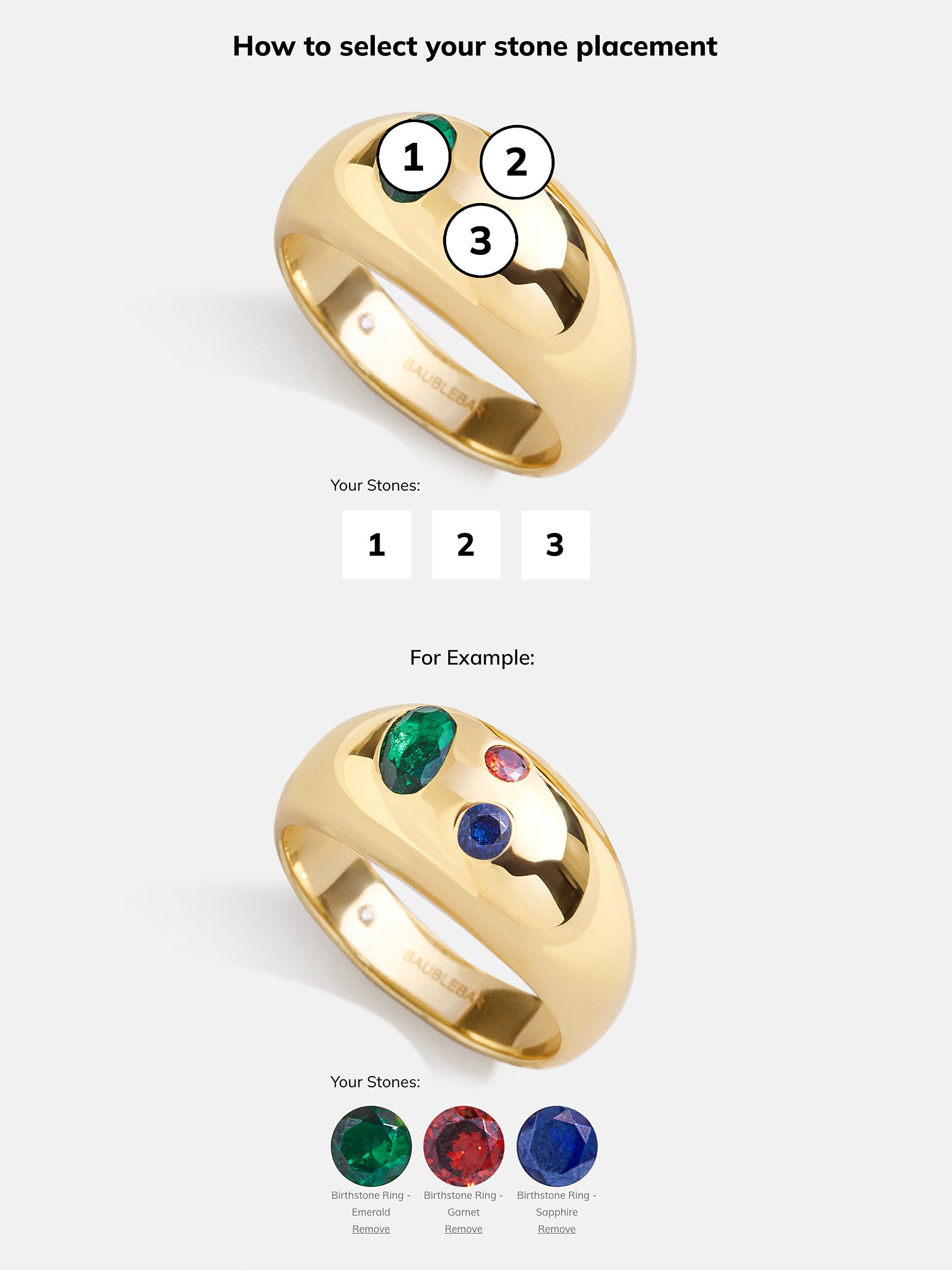 Premium 18K Gold Custom Birthstone Ring - Personalized Jewelry