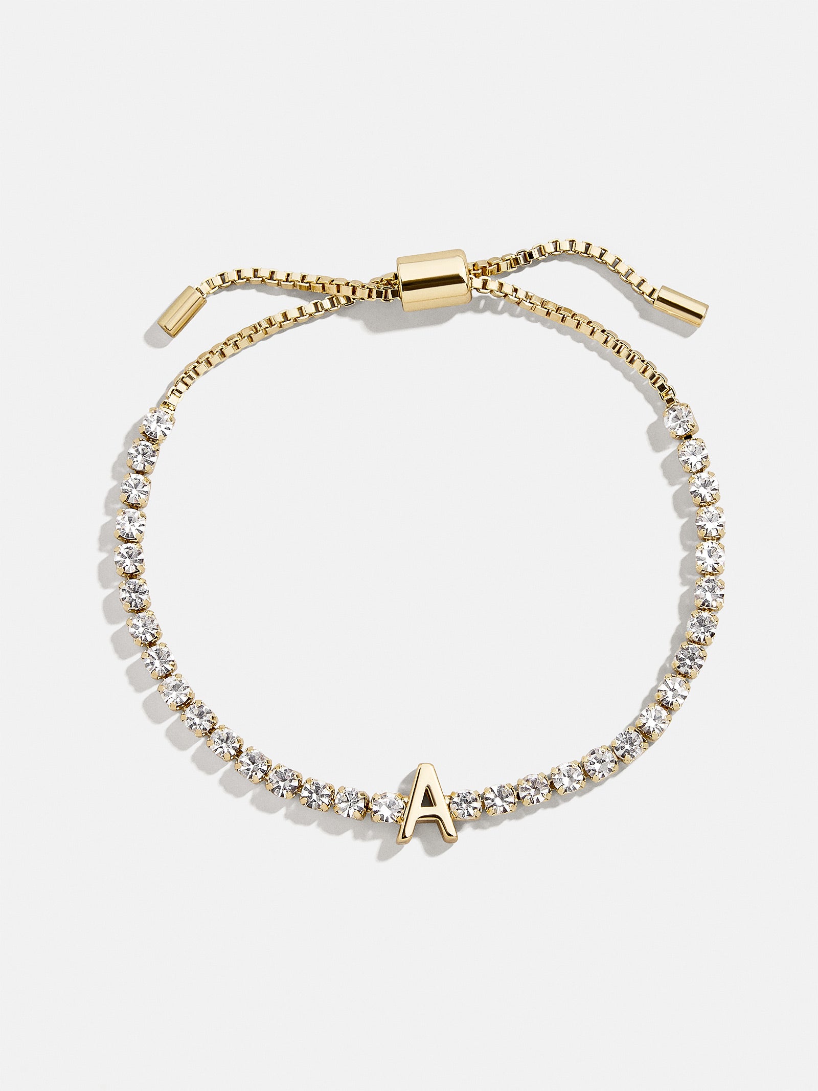 Premium Lyanna Initial Tennis Bracelet - Gold/Pavé