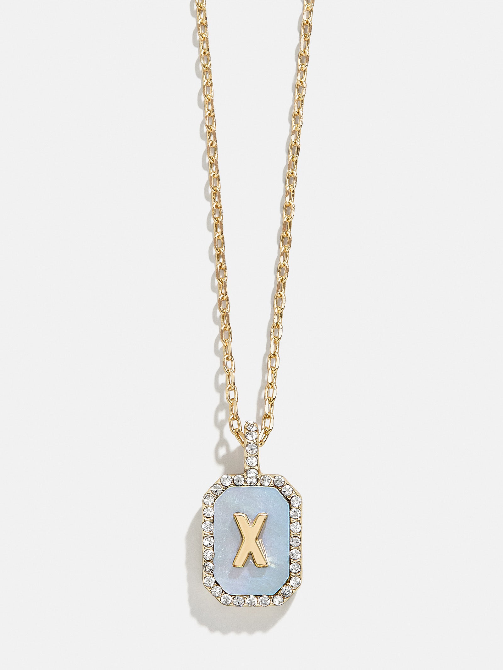 Premium Gold & Dark Mother Of Pearl Initial Necklace - Personalized Elegance