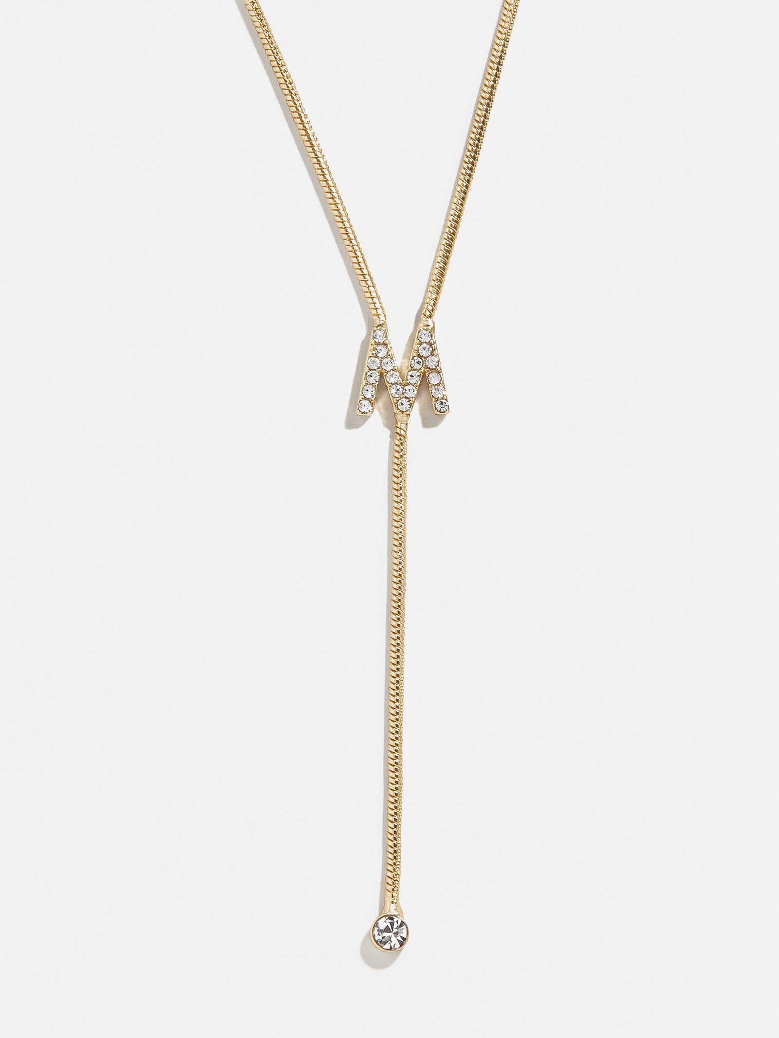 Premium Pavé Initial Y-Chain Necklace - Gold Elegance