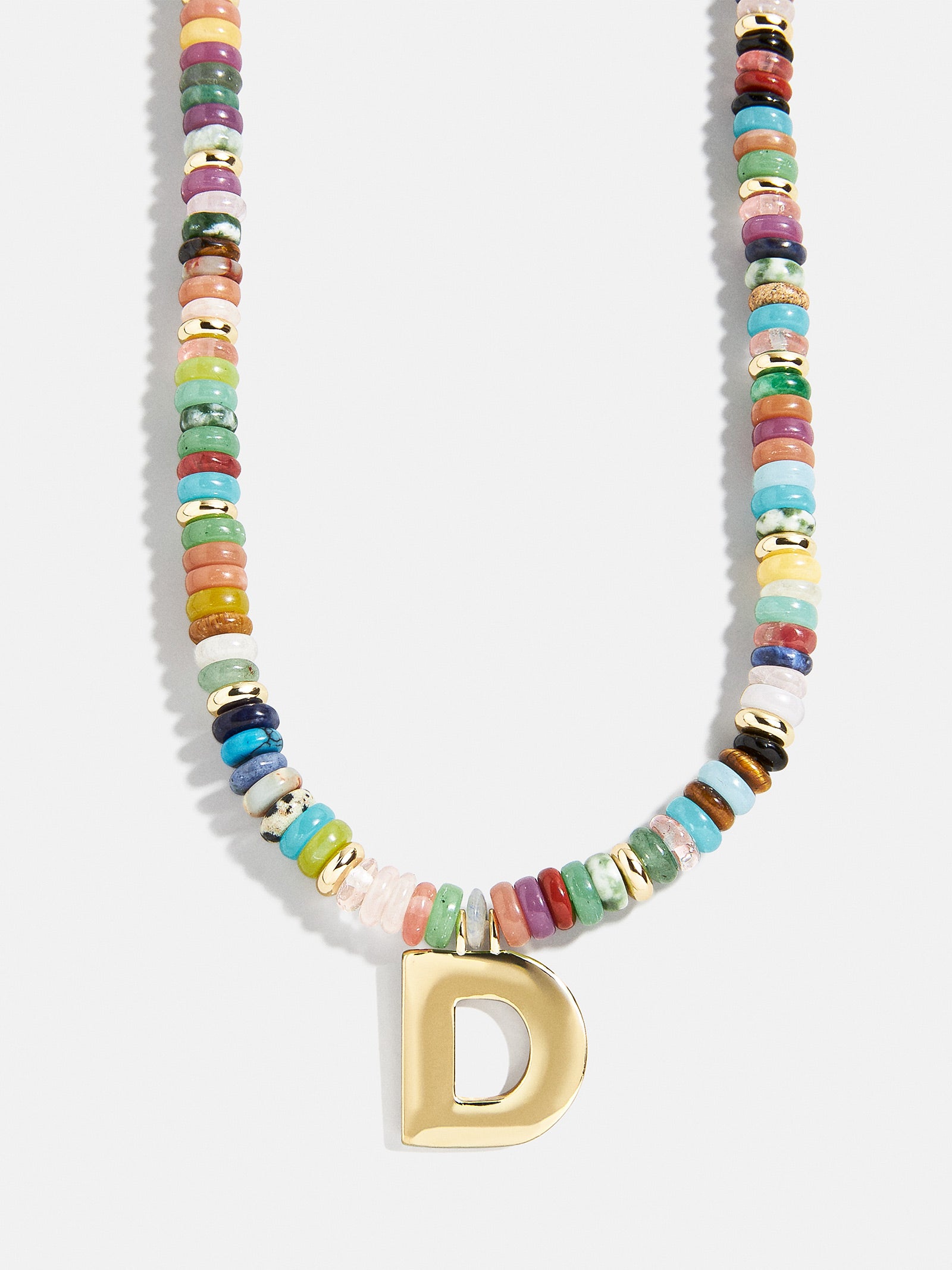 Ultimate Semi-Precious Block Initial Necklace - Personalized & Vibrant