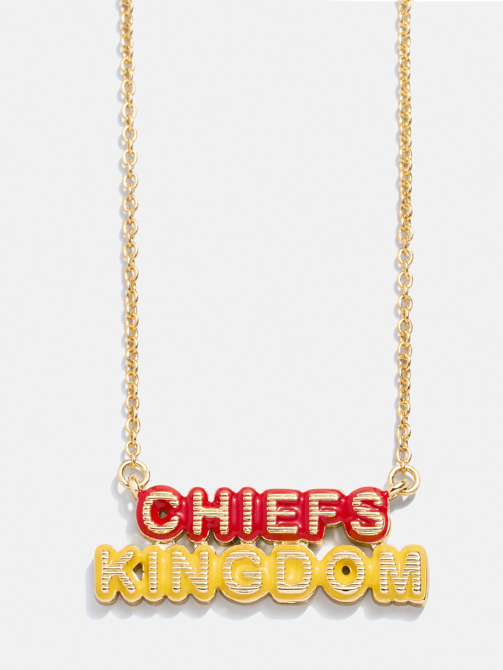 Premium Kansas City Chiefs Enamel Slogan Necklace by Erin Andrews x BaubleBar - Ultimate Game Day Accessory