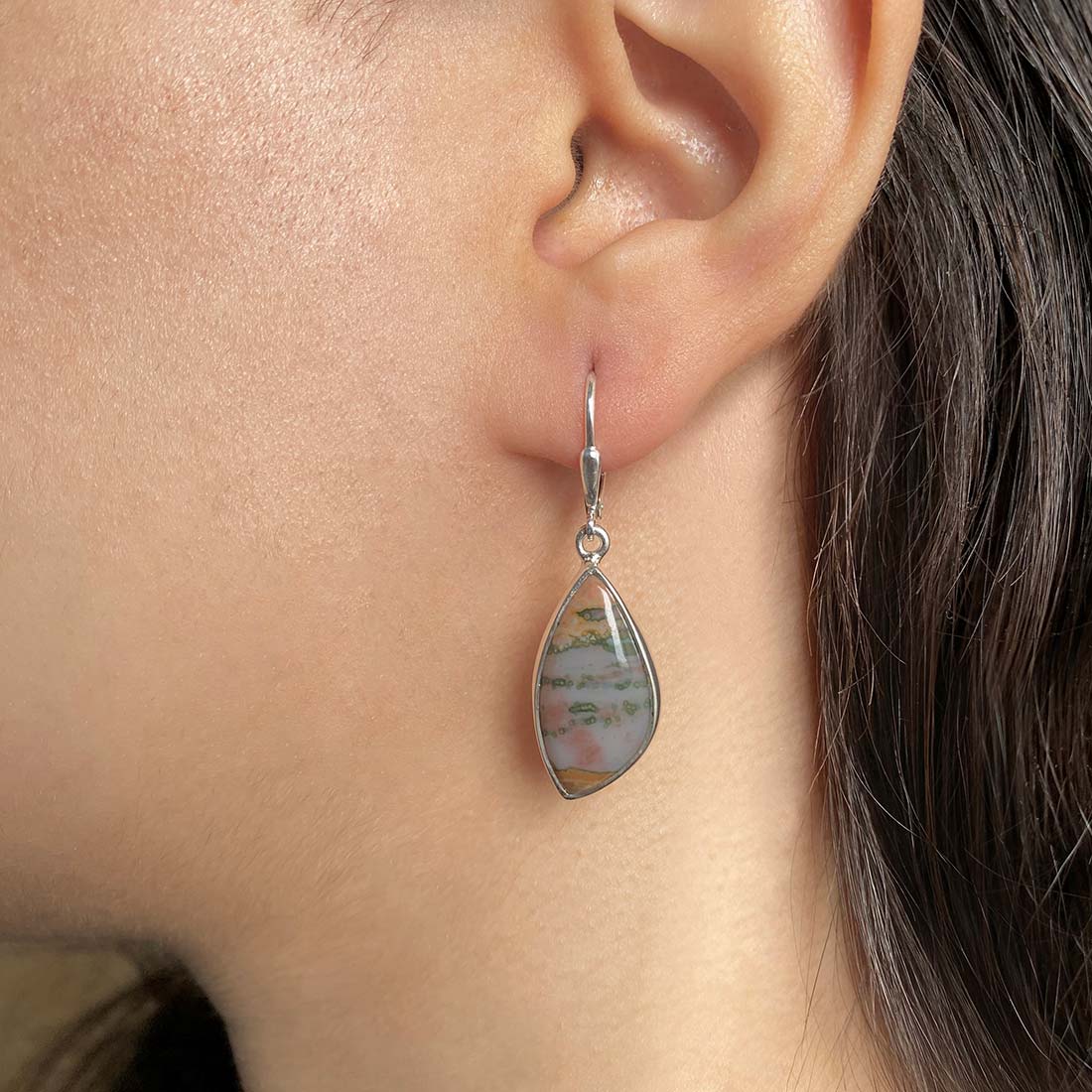 Premium Ocean Jasper Statement Earrings - OCJ-E-4