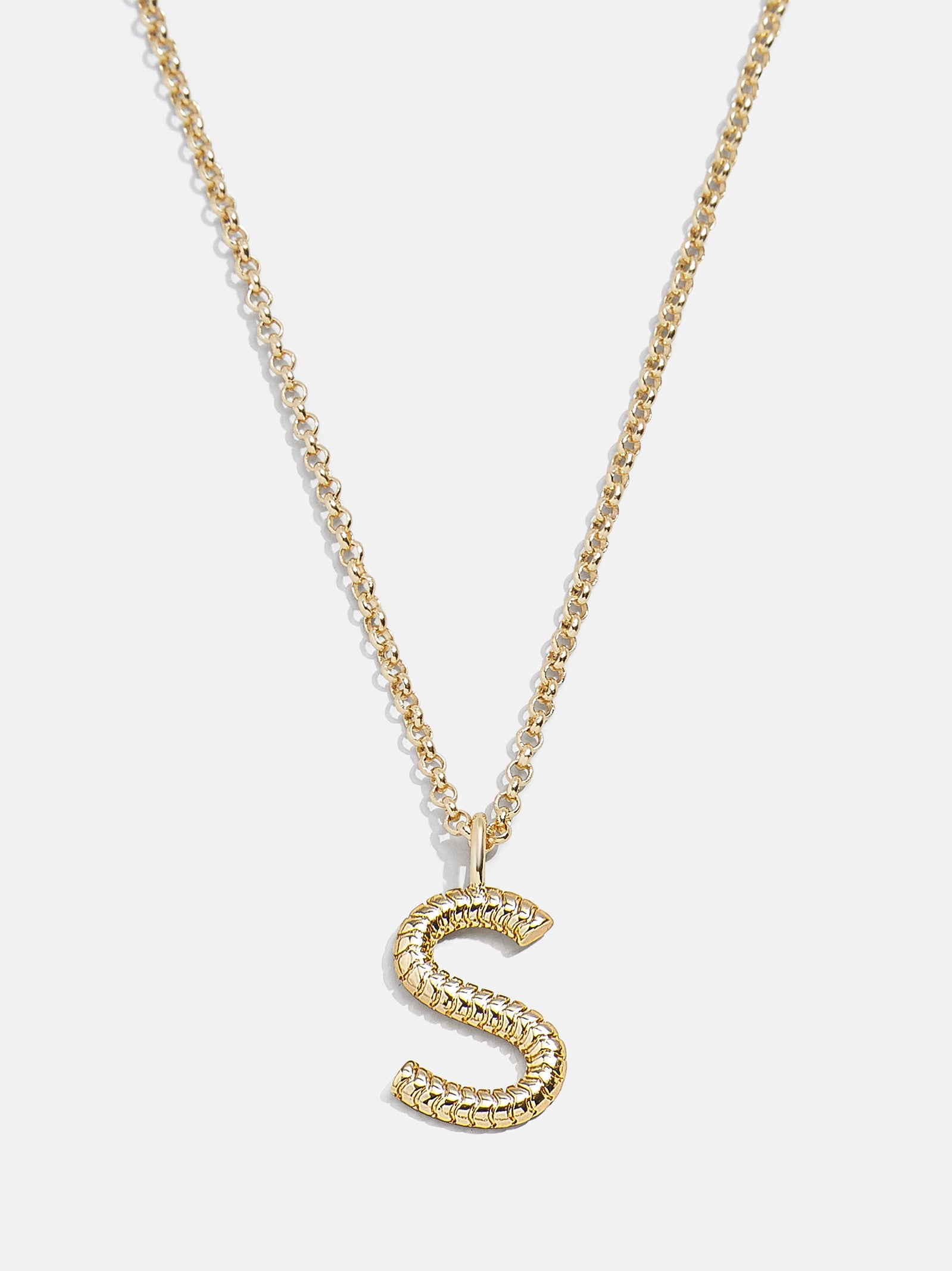 Premium Initial Necklace - Ribbed Textured Design