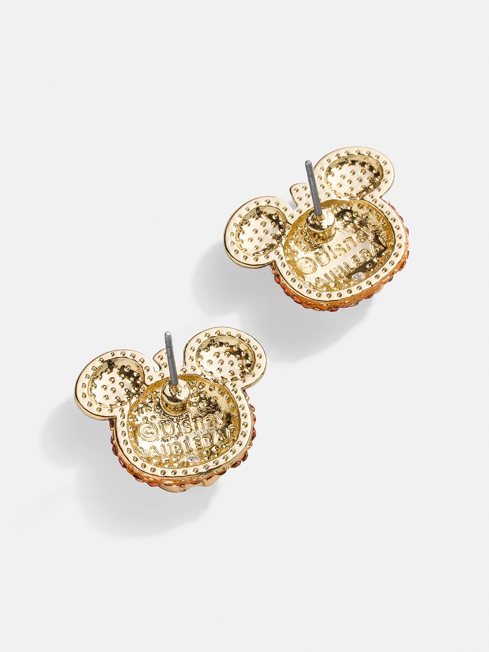 Premium Mickey Mouse Halloween Pumpkin Stud Earrings - Disney Spooky Season Jewelry