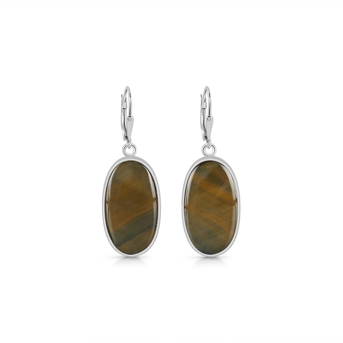 Premium Blue Tiger Eye Statement Earrings - Sagacia Jewelry