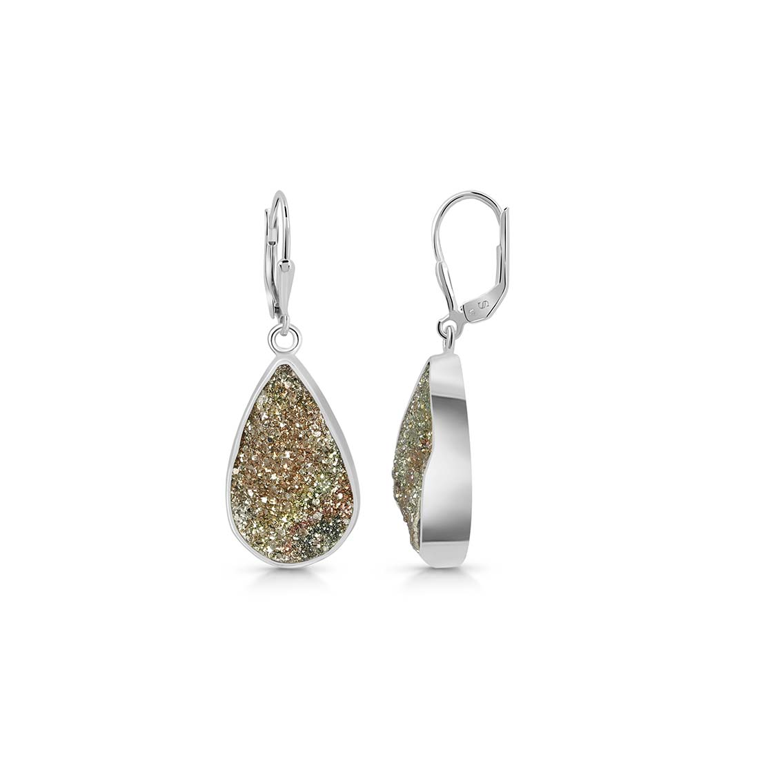 Premium Spectropyrite Druzy Earrings - Ultimate Style (SPD-E-17)