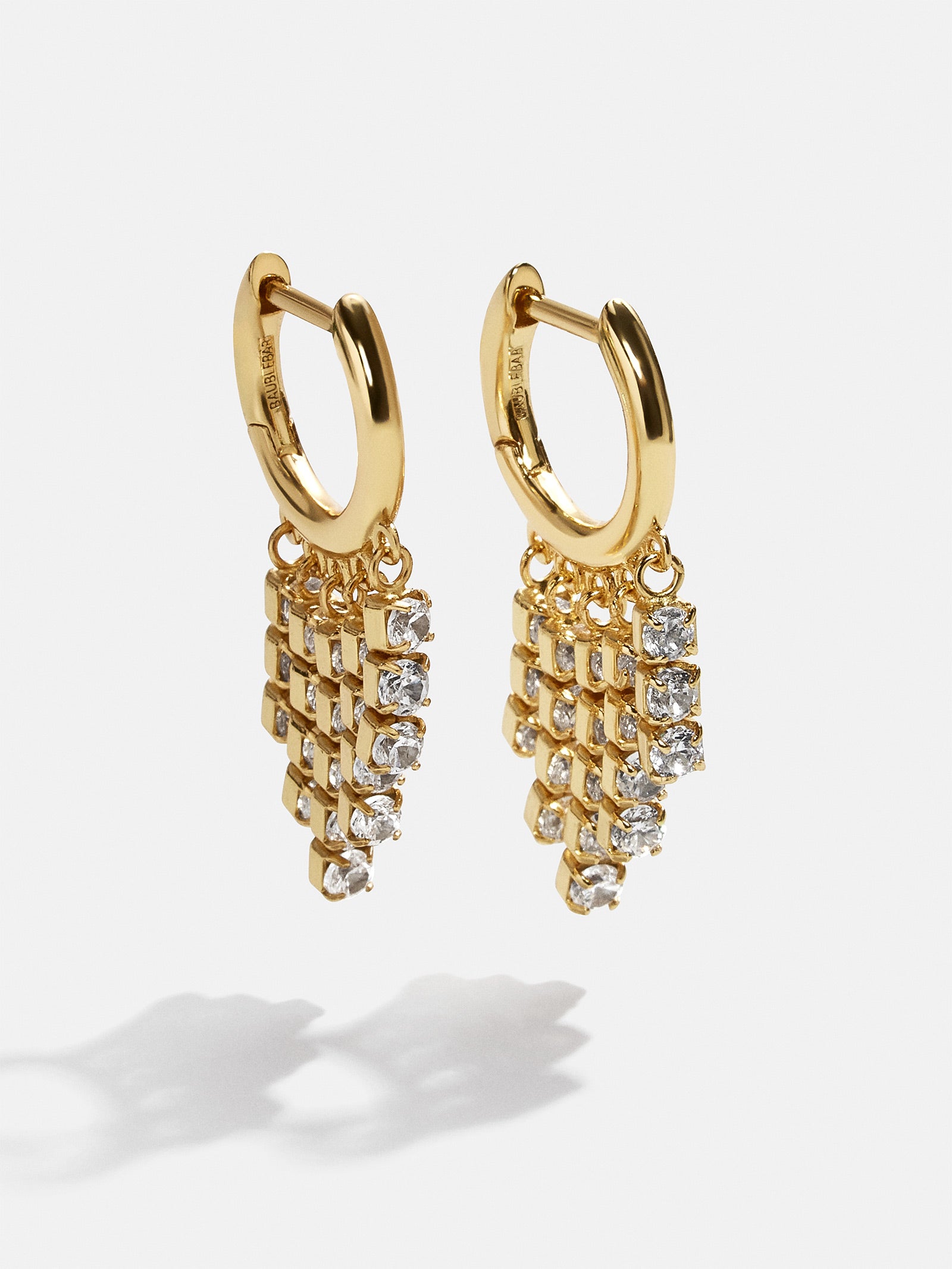 Premium Bobbie 18K Gold Drop Earrings - Elegant Gold & Pavé Design