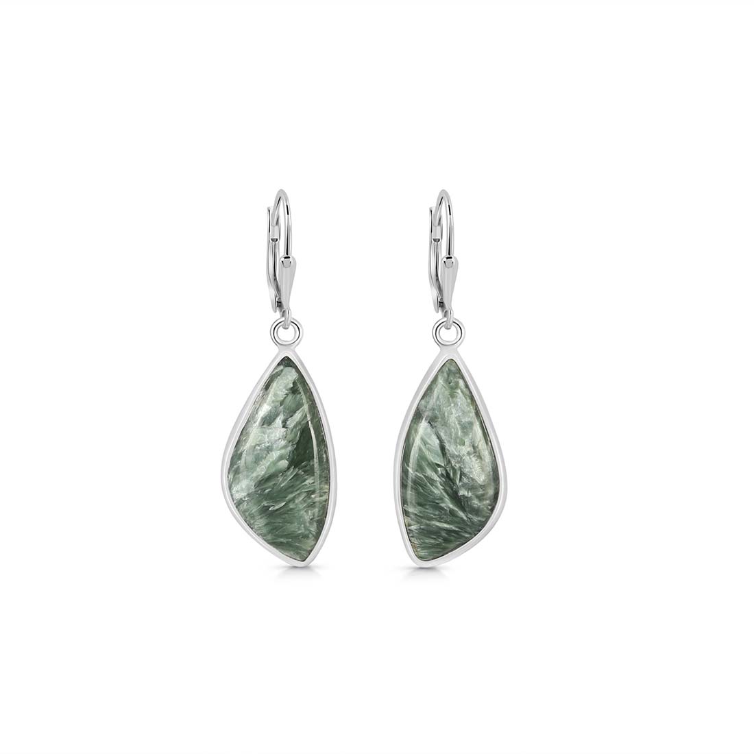 Premium Seraphinite Statement Earrings - SER-E-1