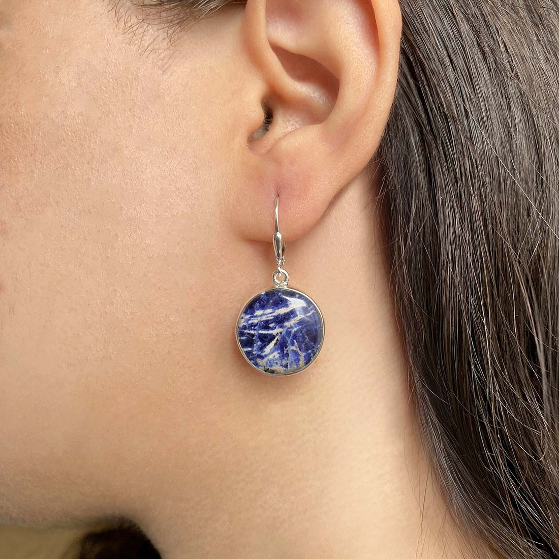 Premium Sodalite Statement Earrings - Ultimate Elegance (SDL-E-21)