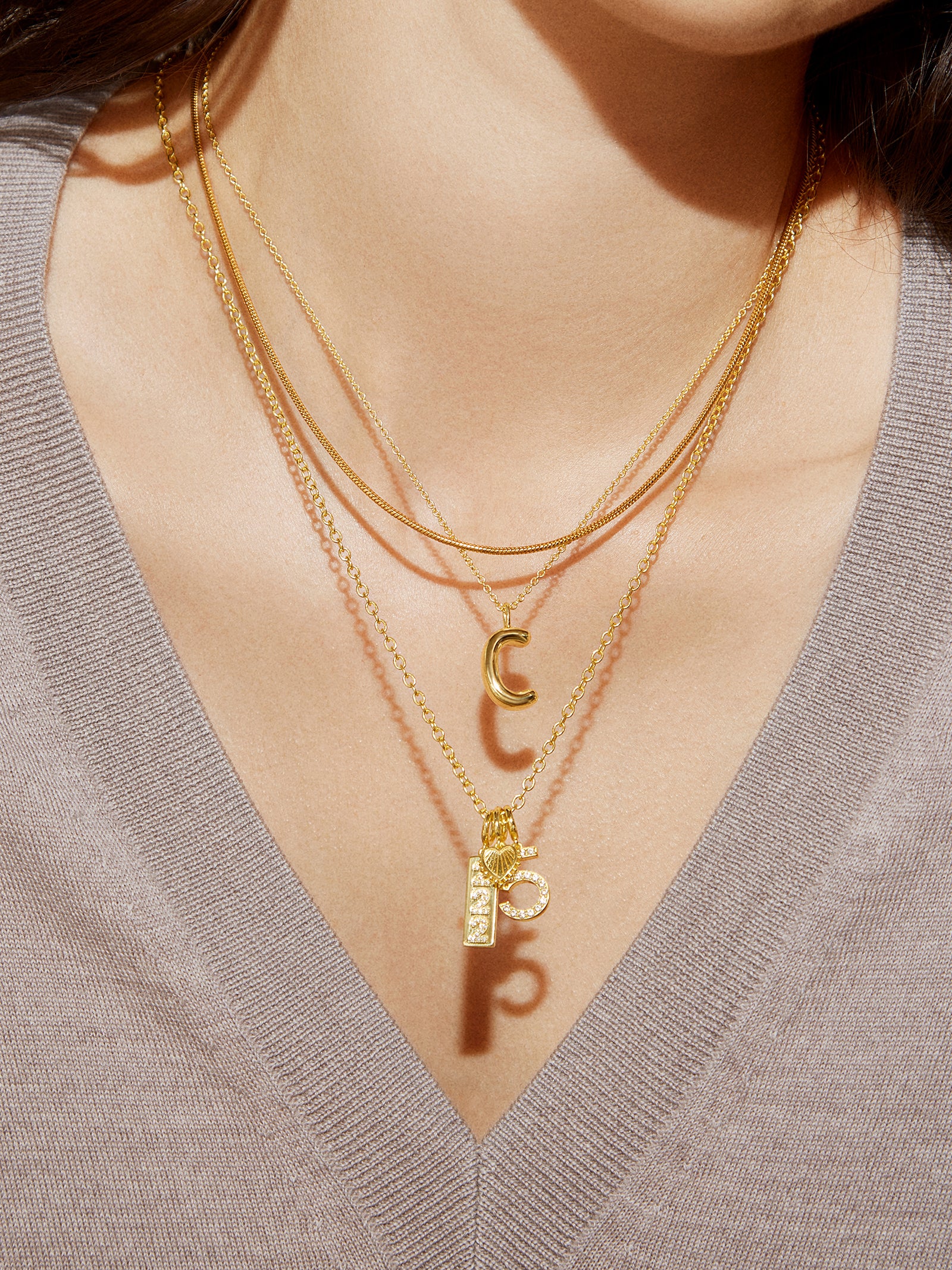 Premium Custom Gold Initial Necklace - Gold Plated Brass for Personalized Style