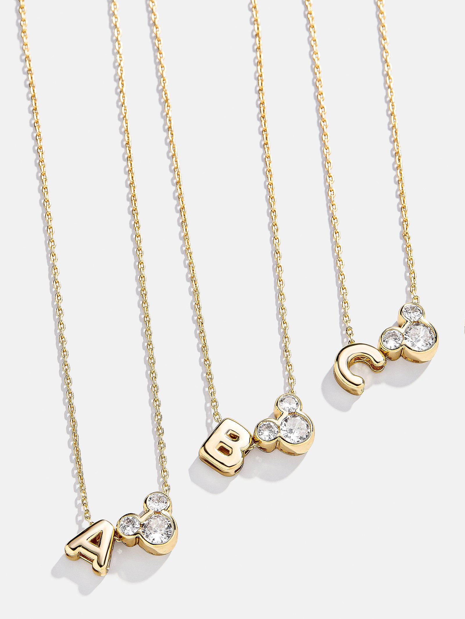 Premium Disney Mickey Mouse Initial Necklace - Gold/Pavé | Ultimate Disney Jewelry