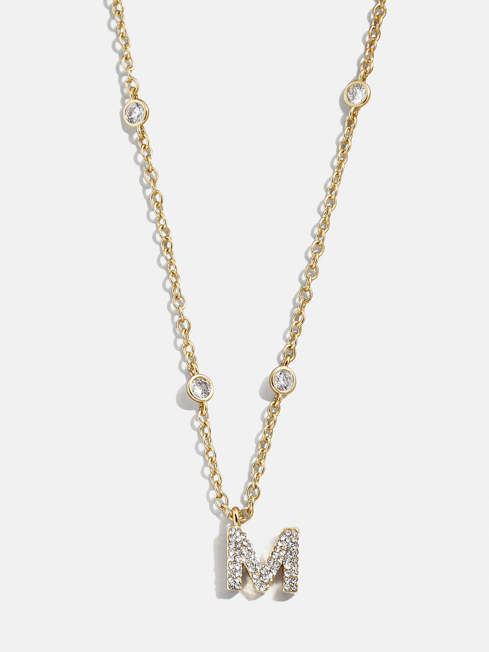 Premium Pavé Initial Yasmine Necklace - Gold Plated, Personalized Elegance