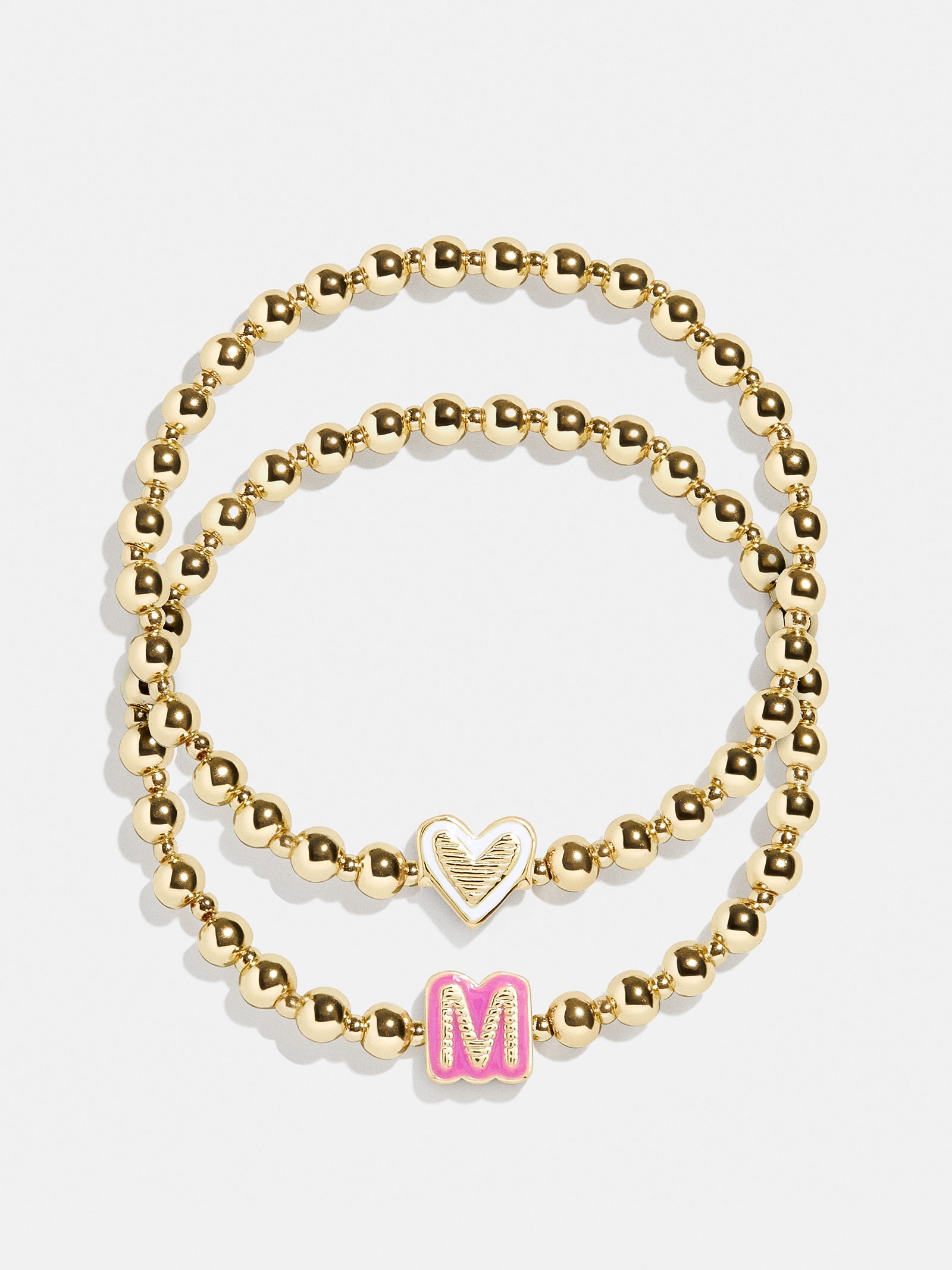 Premium Initial & Heart Kids' Pisa Bracelet Set - Gold | Ultimate Gift for Little Ones