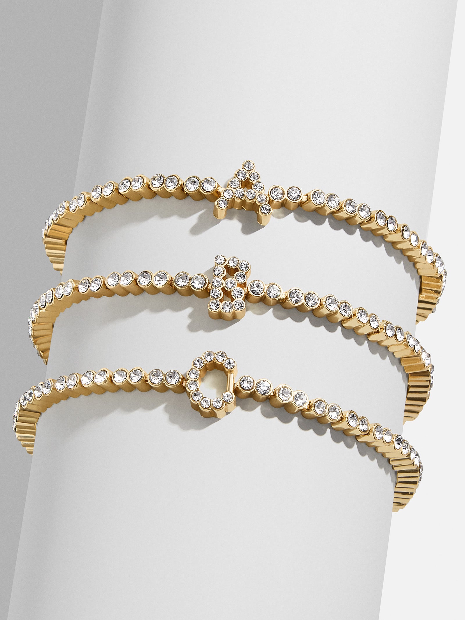 Premium Tennis Initial Bracelet - Gold & Pavé