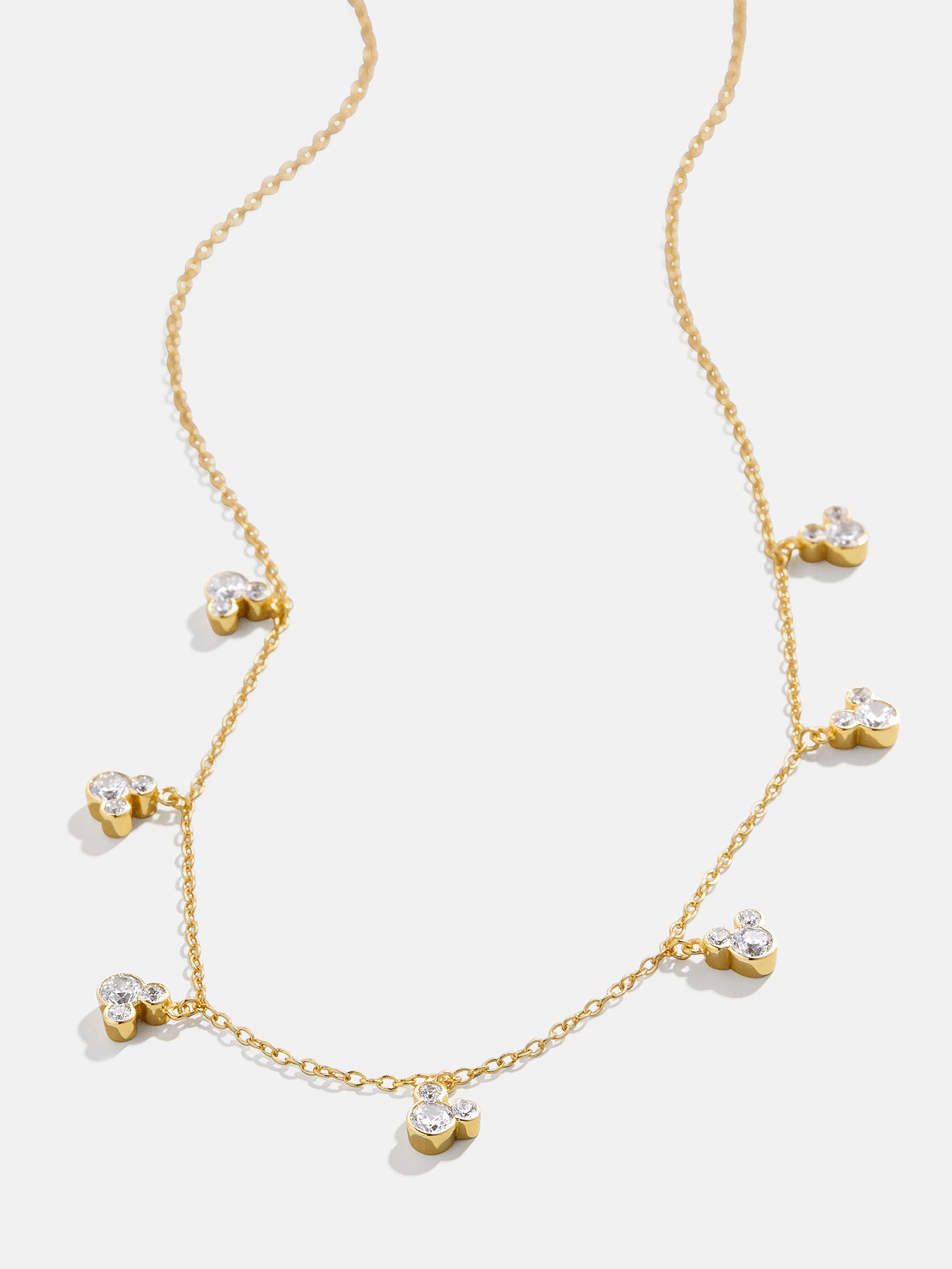 Premium Mickey Mouse 18K Gold Plated Sterling Silver Repeating Necklace - Ultimate Disney Magic