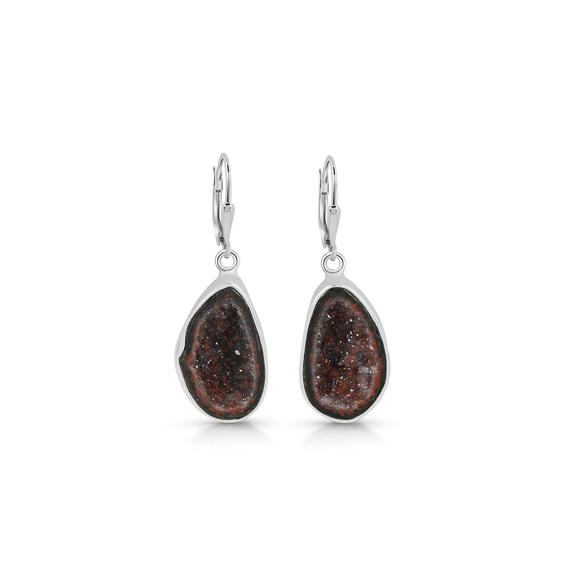 Premium Coconut Geode Statement Earrings - Sagacia Jewelry (CCG-E-5)