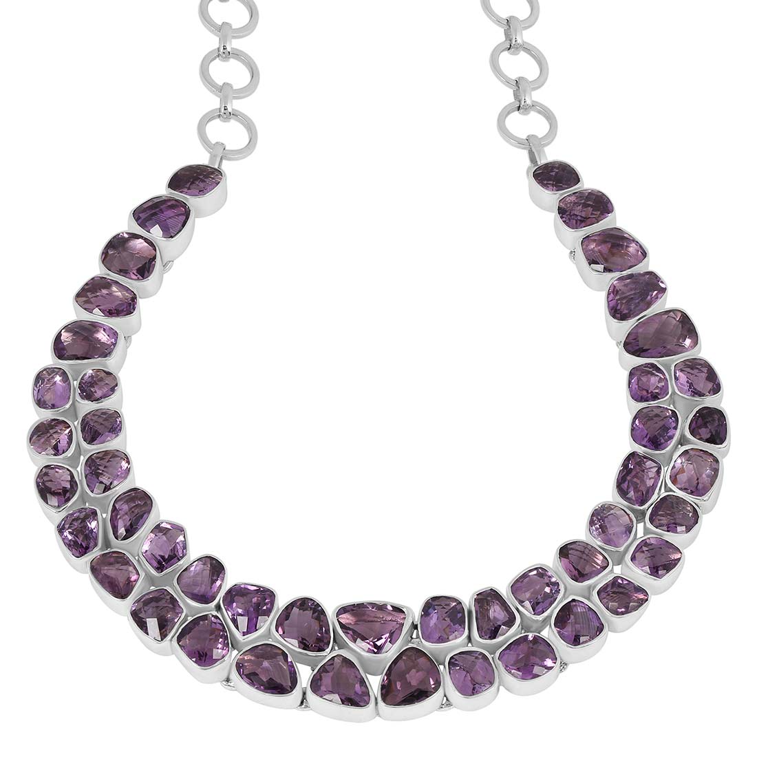 Premium Amethyst Statement Necklace - Elegant Purple Gemstone Jewelry