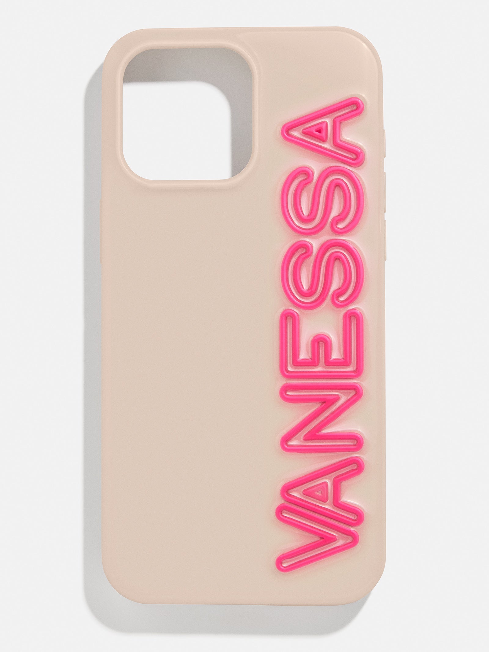 Premium Custom iPhone Case - Beige & Hot Pink | Personalized Protection