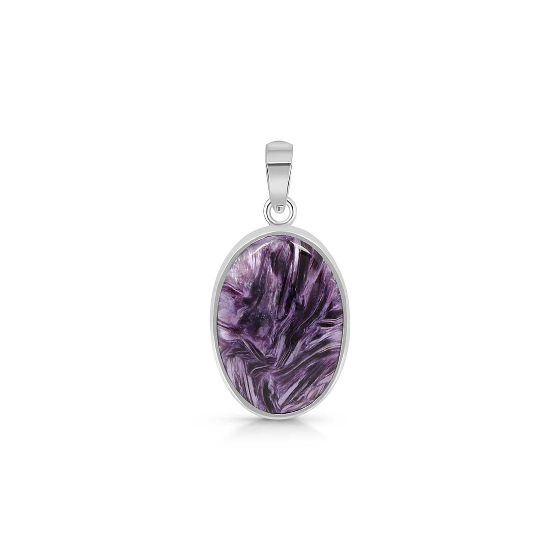 Premium Charoite Pendant - Elegant Purple Statement Jewelry