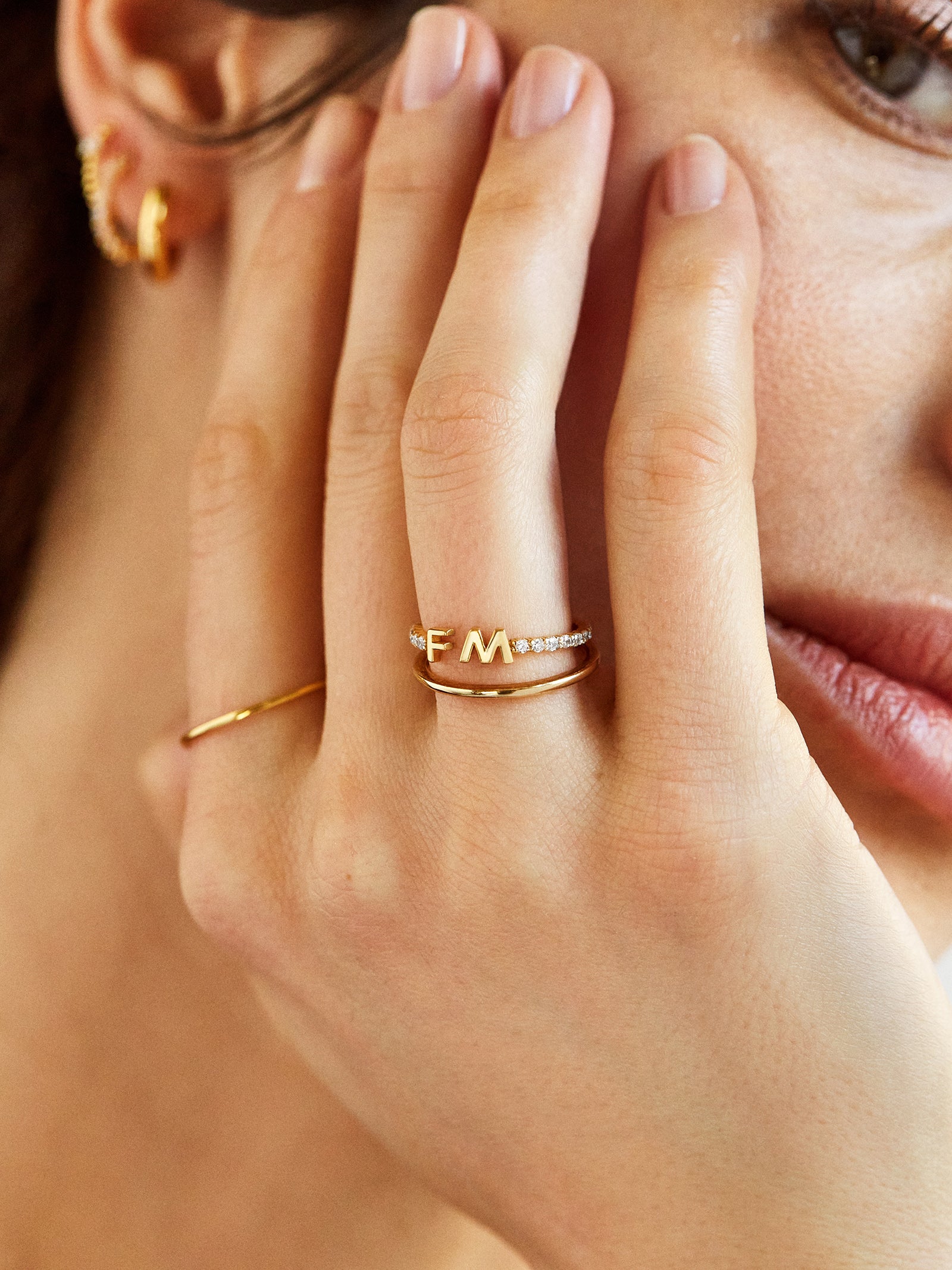 Premium 18K Gold Double Initial Custom Ring - Ultimate Personalization