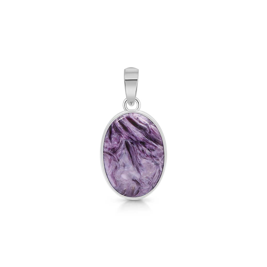 Premium Charoite Statement Pendant - Elegant Purple Gemstone Jewelry