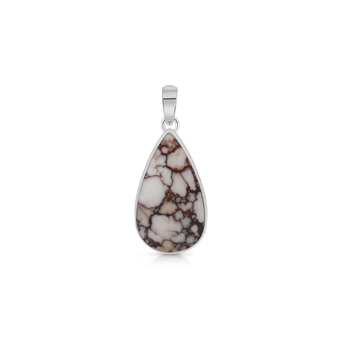 Premium Wild Horse Jasper Pendant - Elegant 925 Sterling Silver Necklace