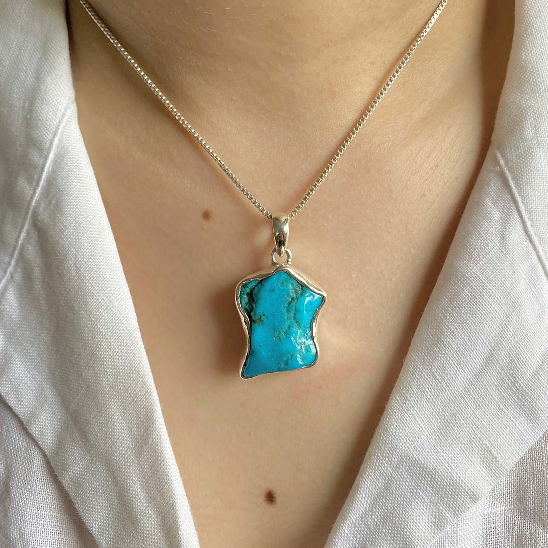 Premium Turquoise Rough Pendant - Ultimate Statement Jewelry (TRQ-P-41)