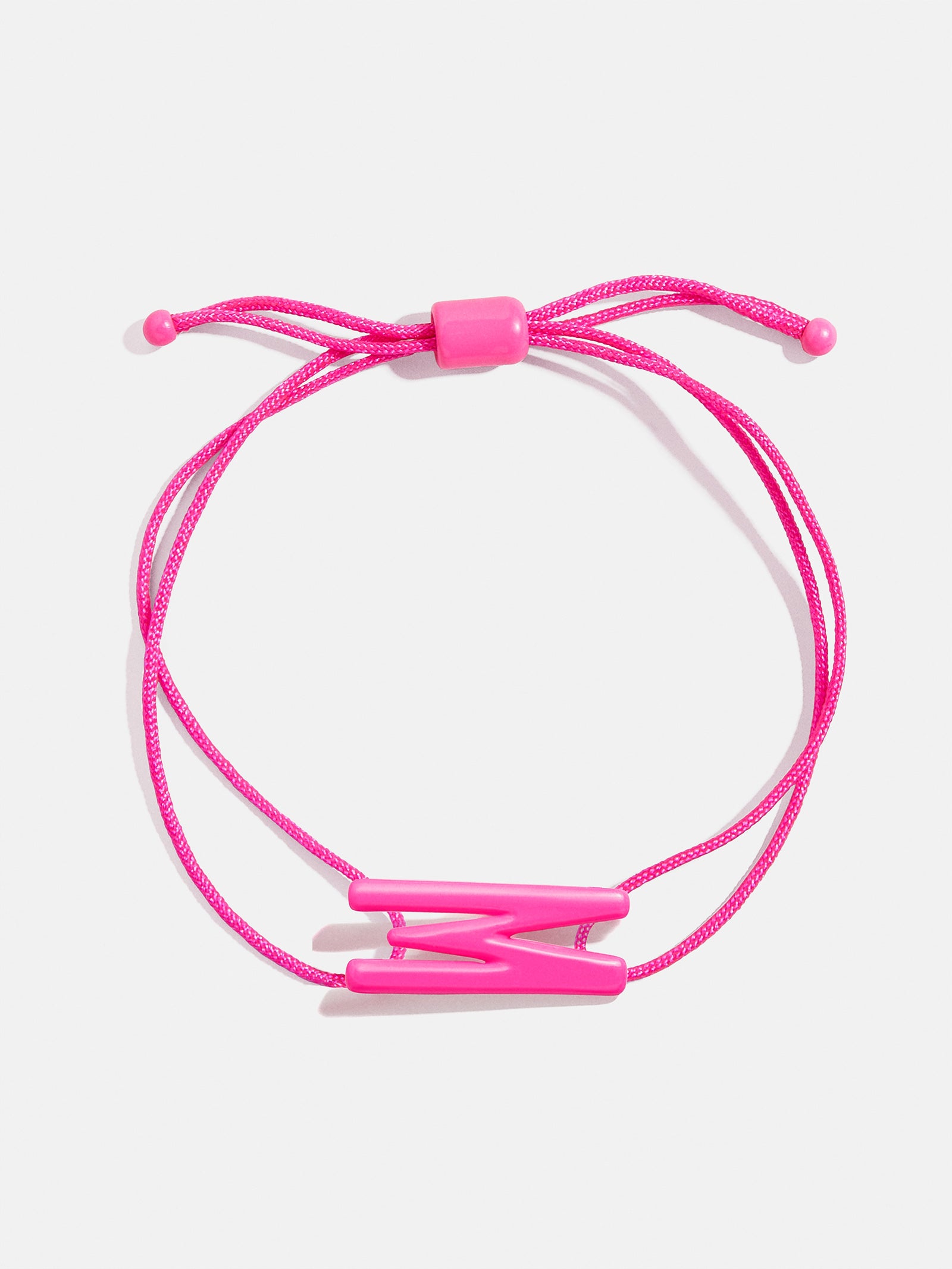 Premium East West Initial Cord Bracelet - Vibrant Hot Pink