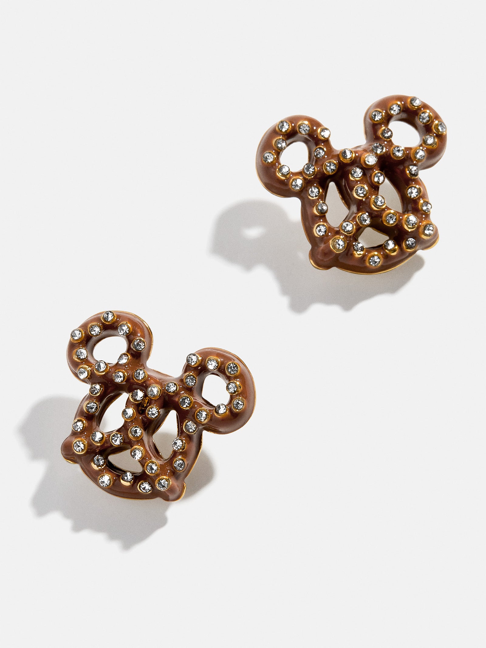 Premium Mickey Mouse Disney Pretzel Earrings - Sparkling & Playful Design