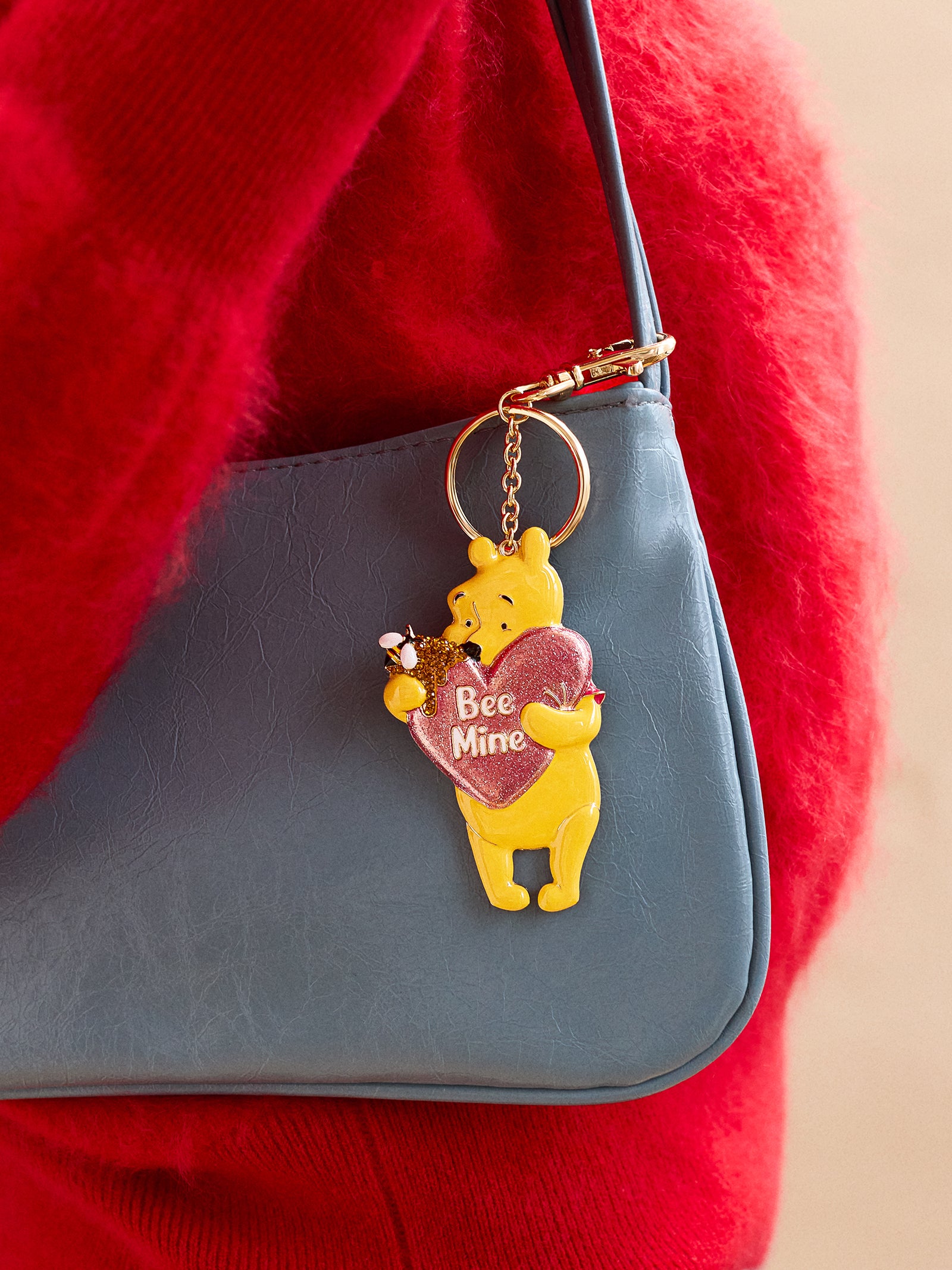 Disney Premium Winnie The Pooh 'Bee Mine' 2D Bag Charm - Ultimate Valentine's Accessory