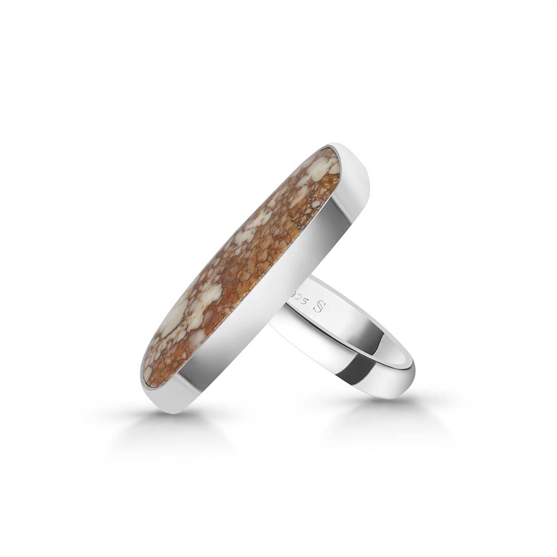 Premium Wild Horse Jasper Adjustable Ring - Ultimate Style & Healing (WOJ-R-46)