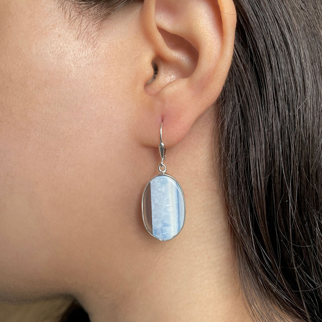 Premium Blue Opal Statement Earrings - BLO-E-5