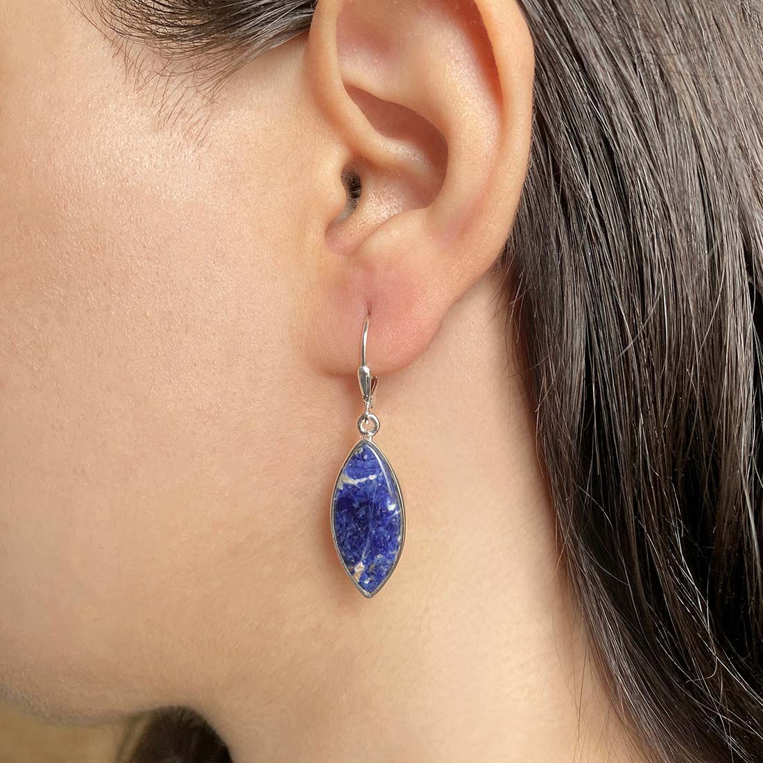 Premium Sodalite Statement Earrings - SDL-E-5