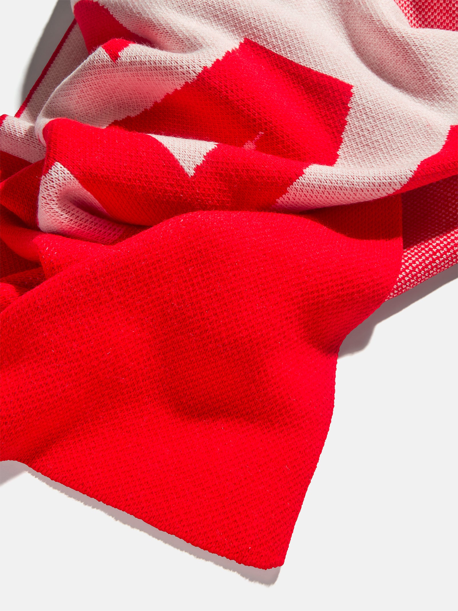 Premium Custom Knit Blanket - Bright Red & White