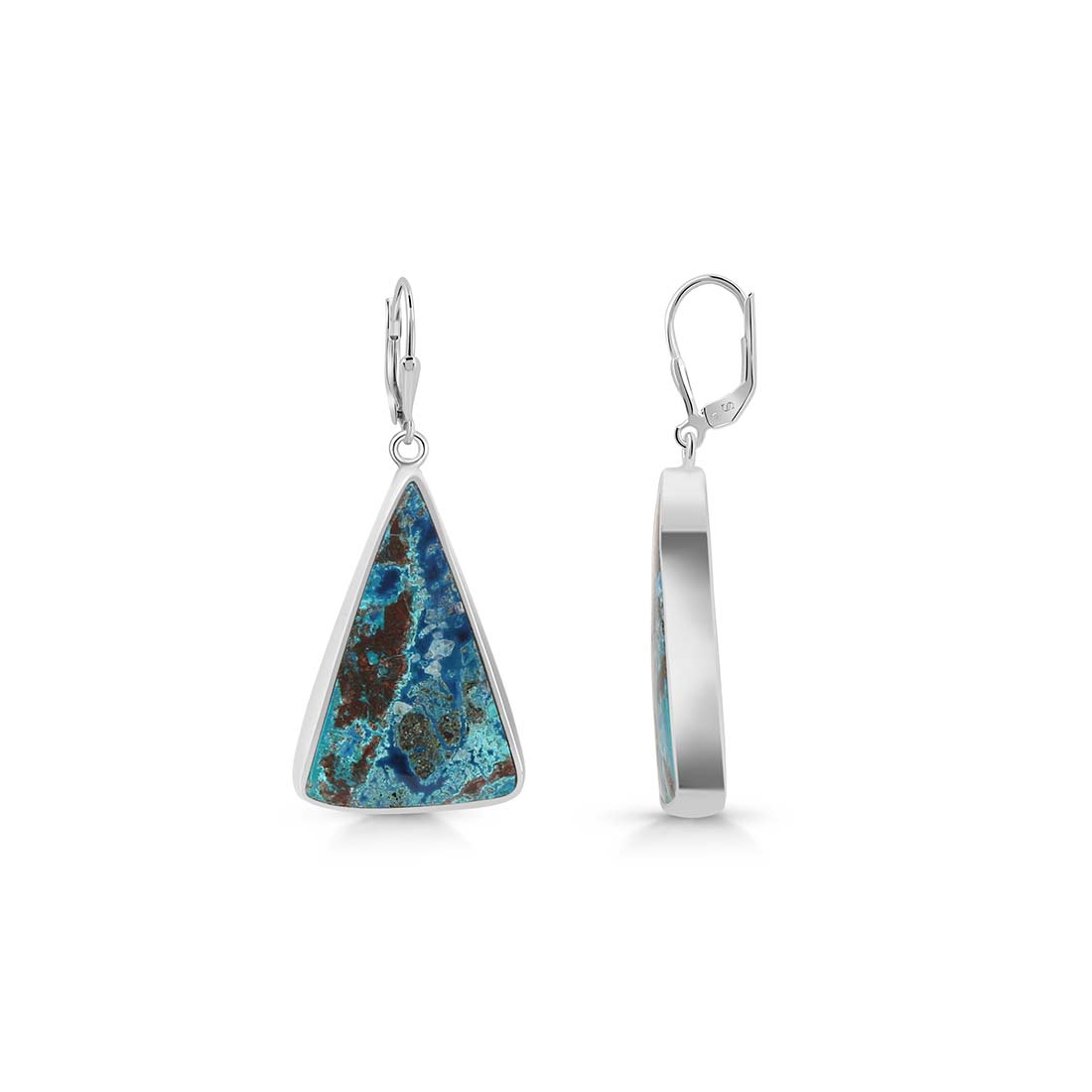 Premium Shattuckite Statement Earrings - STK-E-17