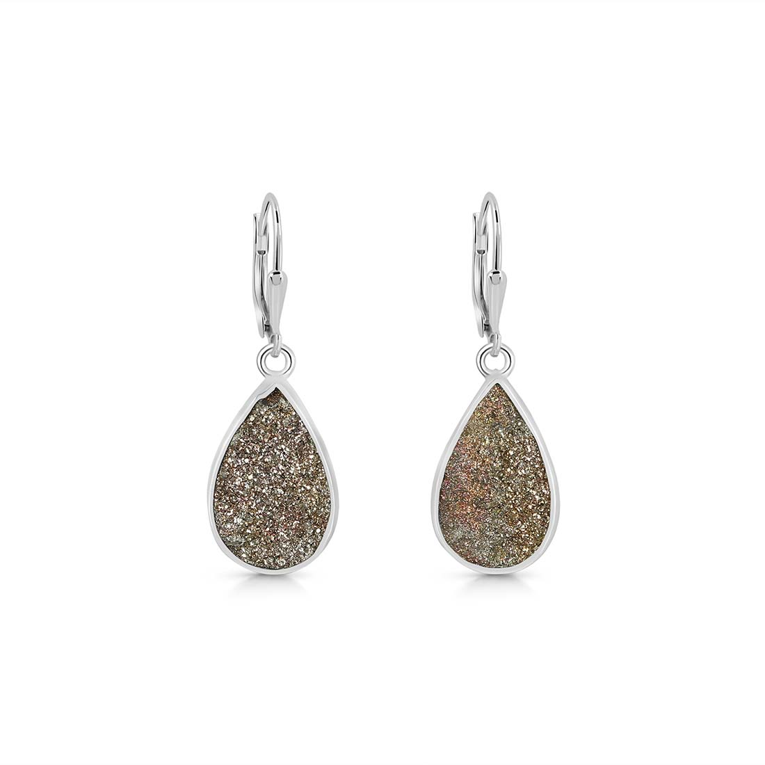 Premium Spectropyrite Druzy Statement Earrings - Elevate Your Style