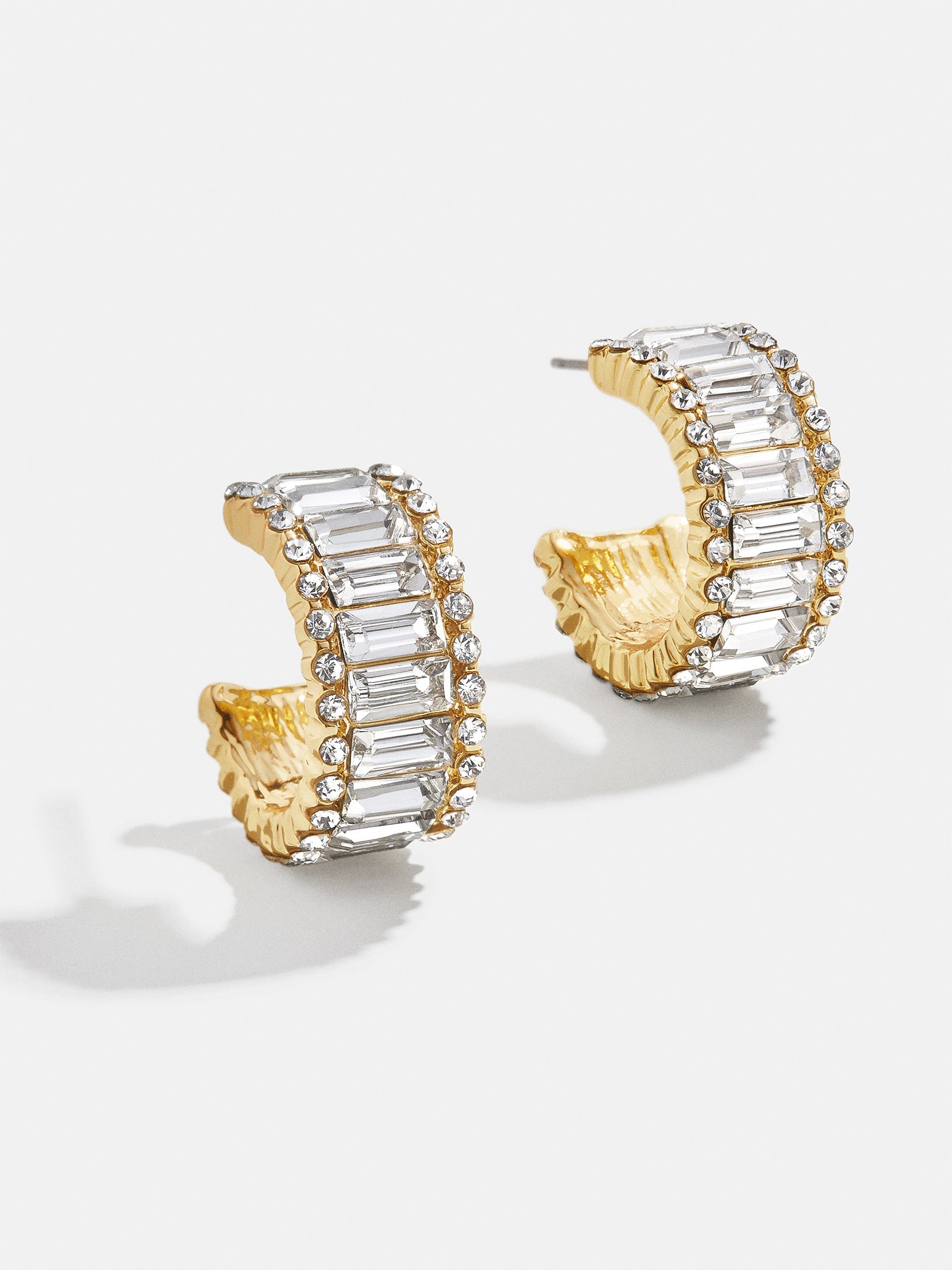 Premium Noa Hoop Earrings - Gold & Pavé Design