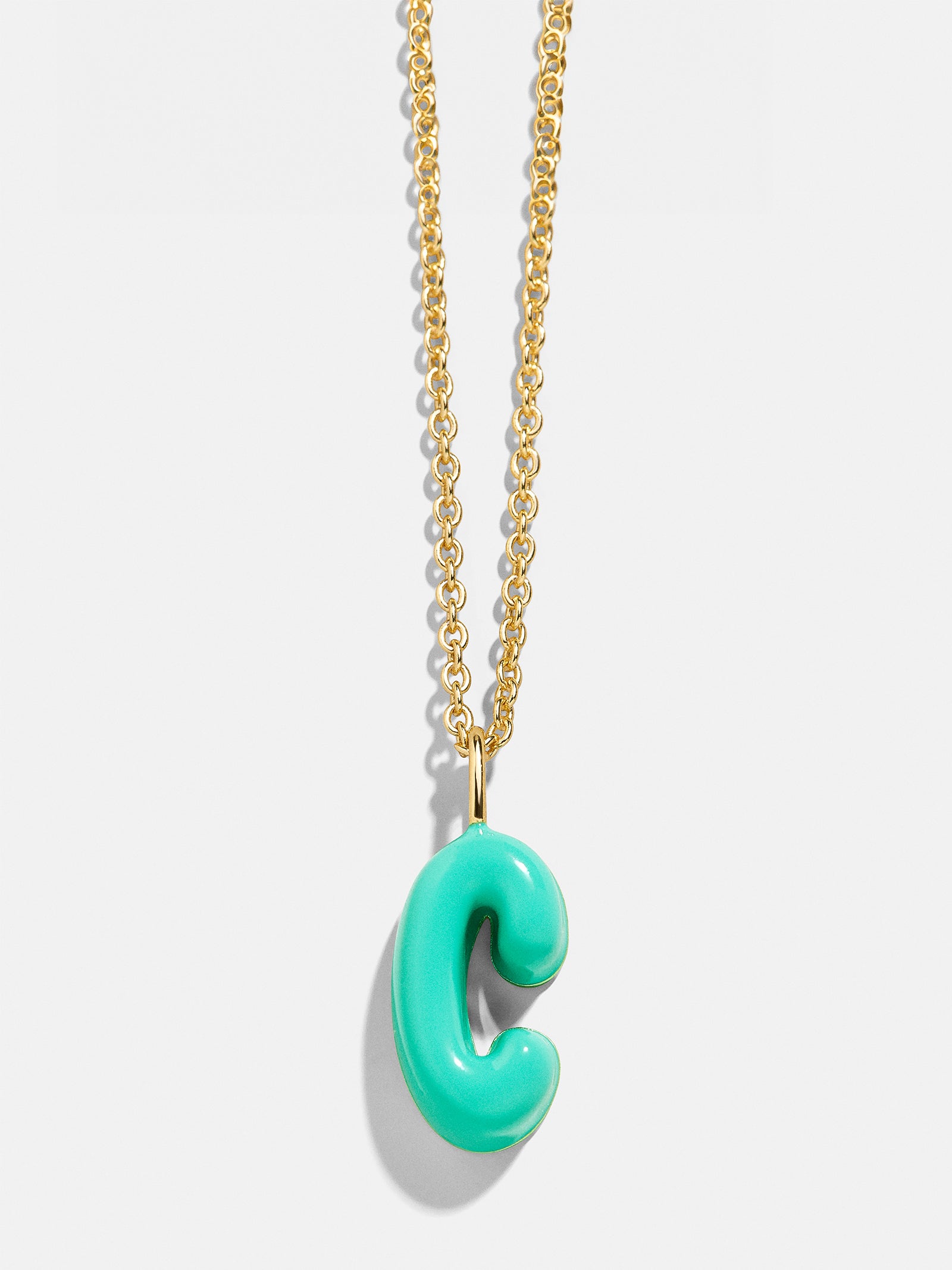 Premium Mini Bubble Initial Enamel Necklace - Turquoise | Personalized Modern Jewelry