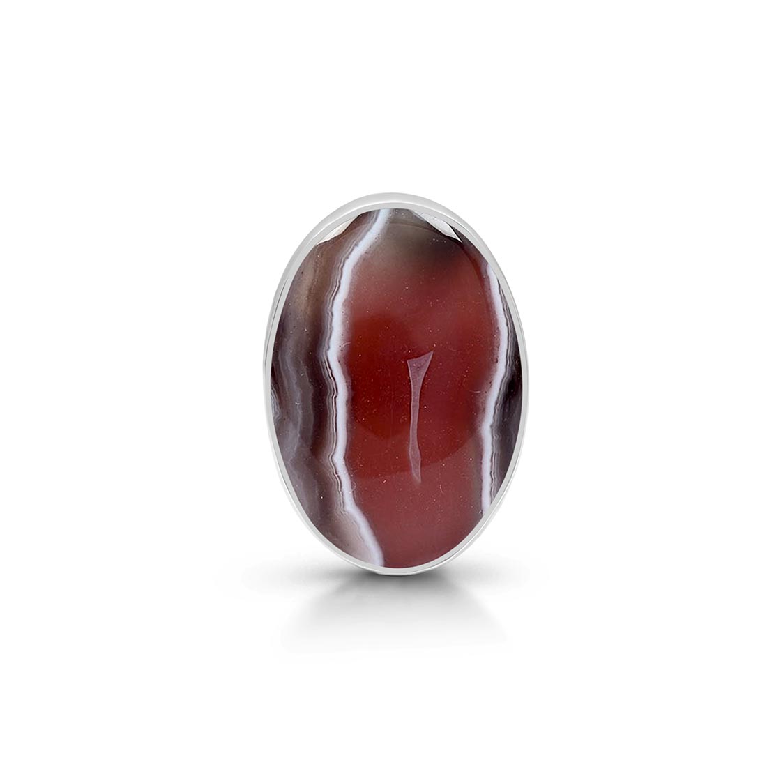 Premium Botswana Agate Adjustable Ring - Elegant Statement Jewelry