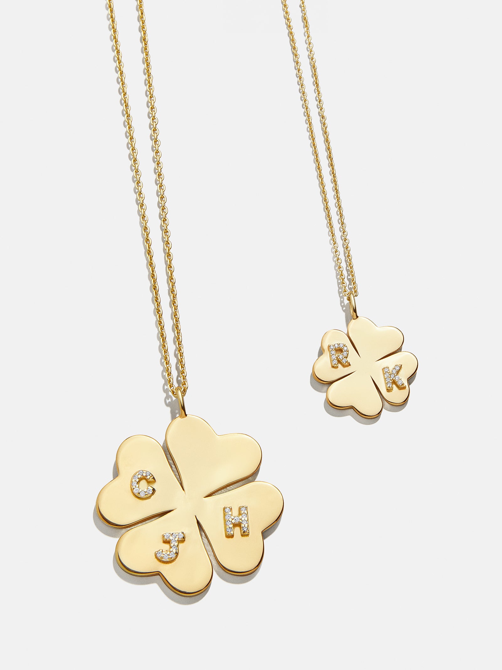 Premium Clover 18K Gold Custom Pendant Necklace - Ultimate Personalized Jewelry