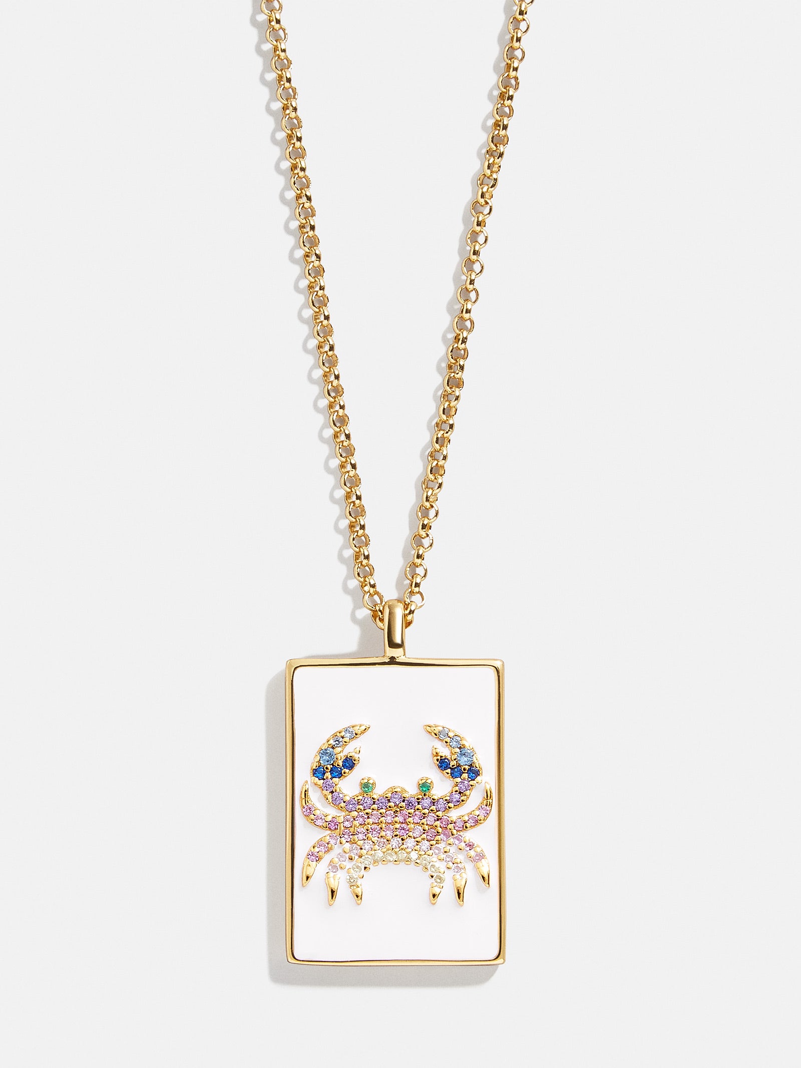 Premium Reversible 18K Gold Zodiac Cancer Pendant Necklace