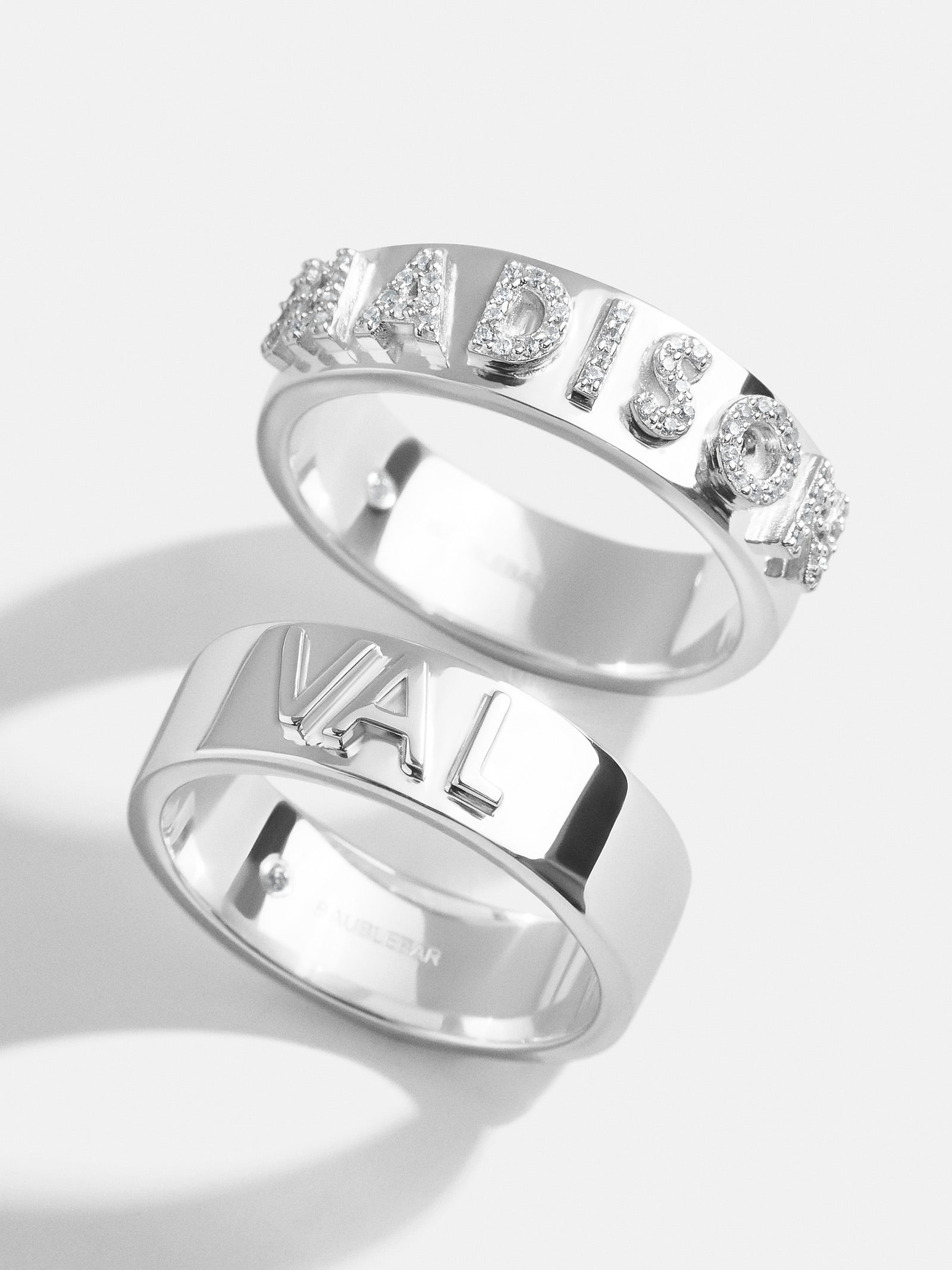 Premium Sterling Silver Custom Block Ring - Personalized Elegance