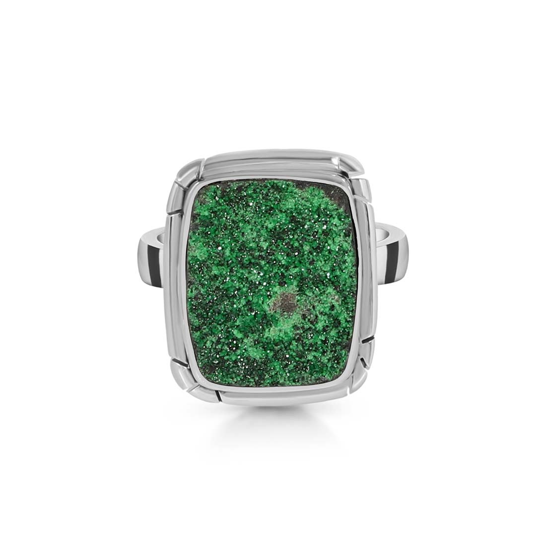 Premium Uvarovite Druzy Statement Ring - Elegant Green Gemstone Jewelry